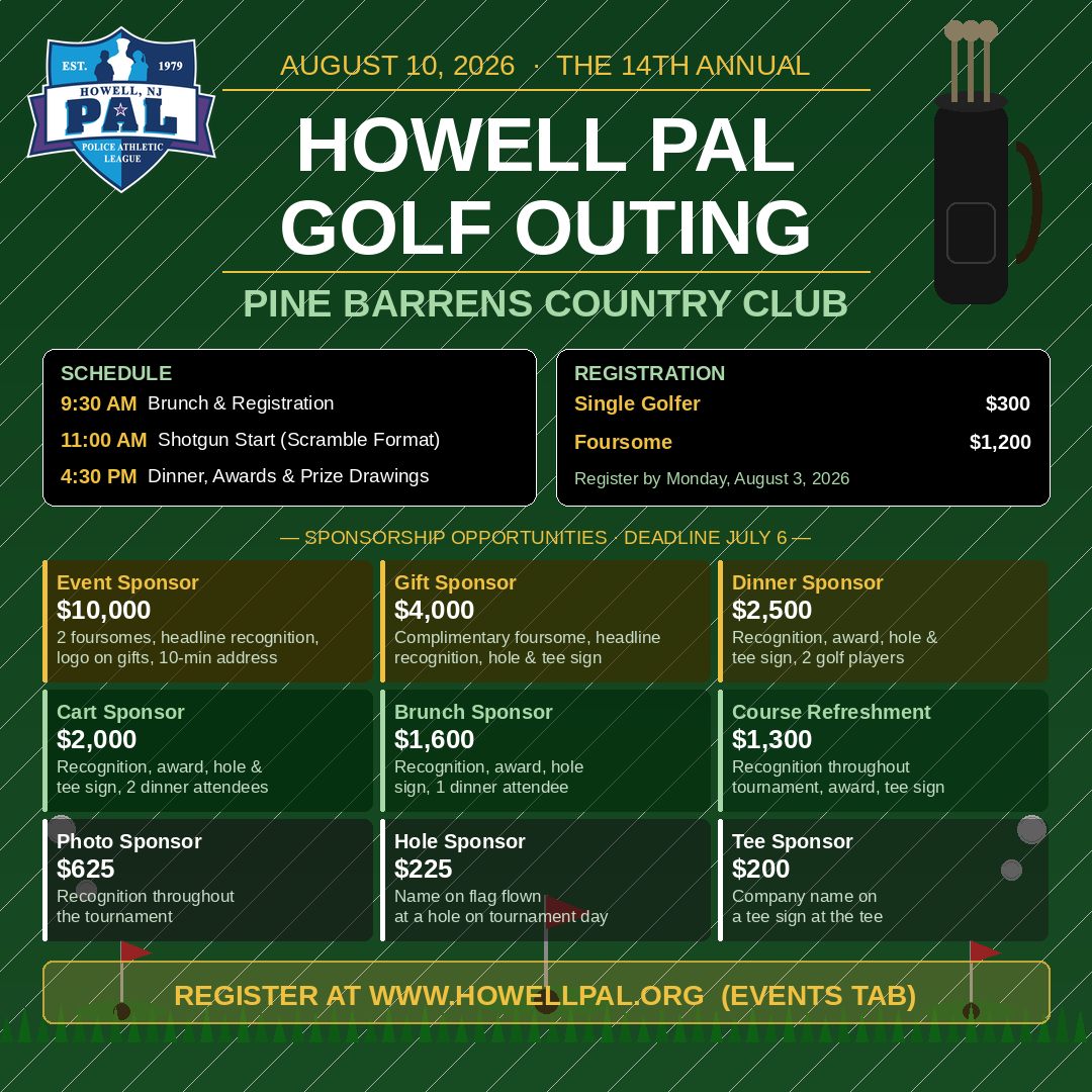 14th Annual Howell PAL Golf Outing