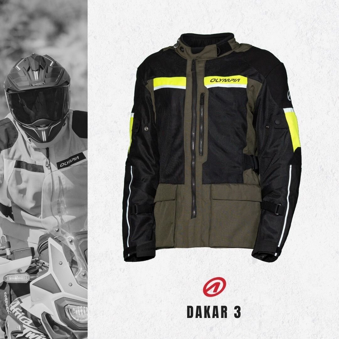 Our triple layer system Dakar 3 jacket has landed in a new colorway: Army. 

Notre manteau &agrave; syst&egrave;me triple Dakar 3 est lanc&eacute; dans un nouveau coloris: Army. 
.
.
#olympiamotosports #motorcycle #gear #moto #motorcyclegear #touring