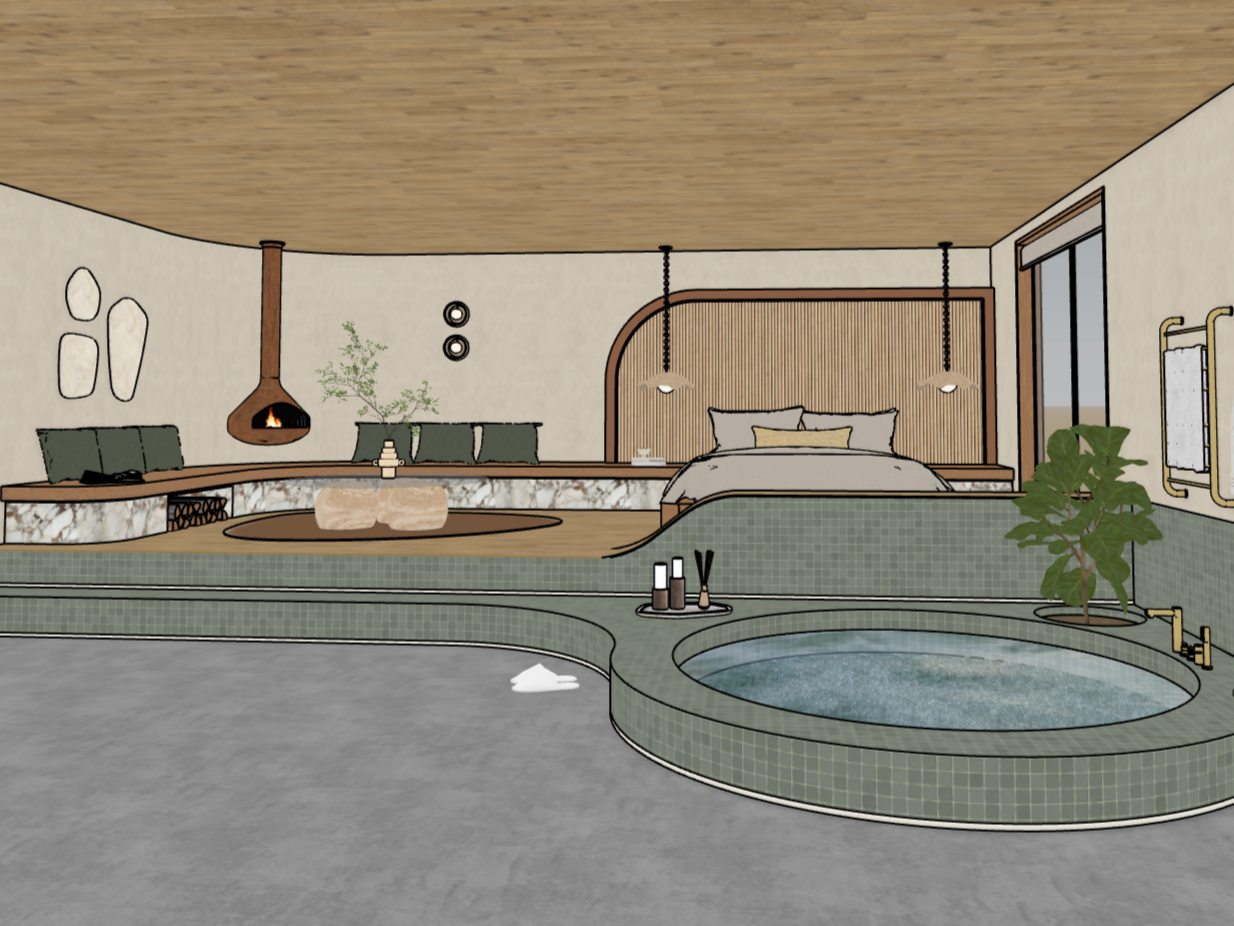 BOUTIQUE HOTEL SUITE CONCEPT | 3D Model | Design by Mojave Lu