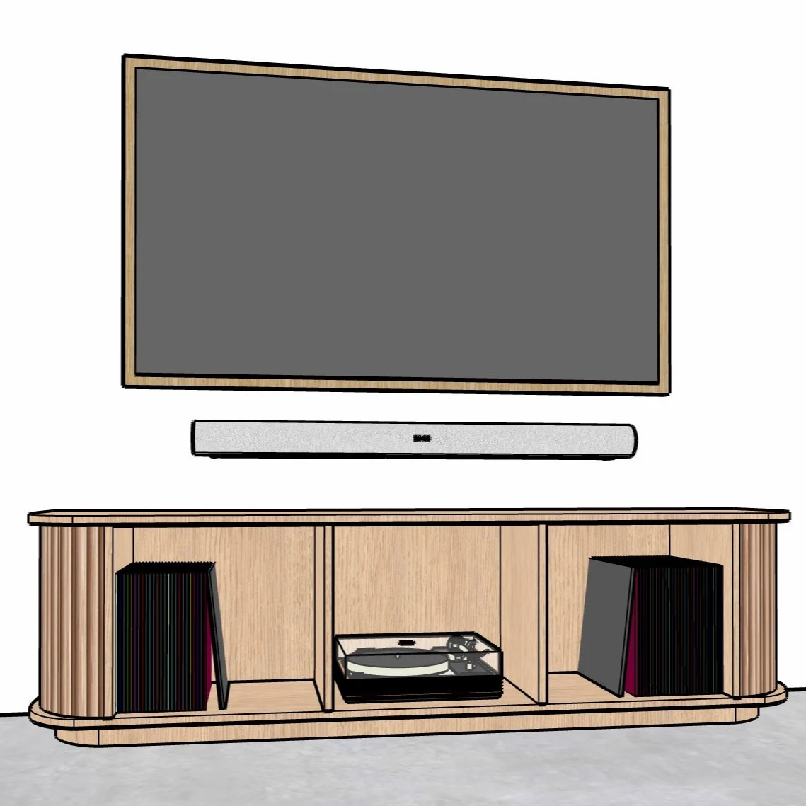 MEDIA CONSOLE | 3D Model | Designed by Mojave Lu