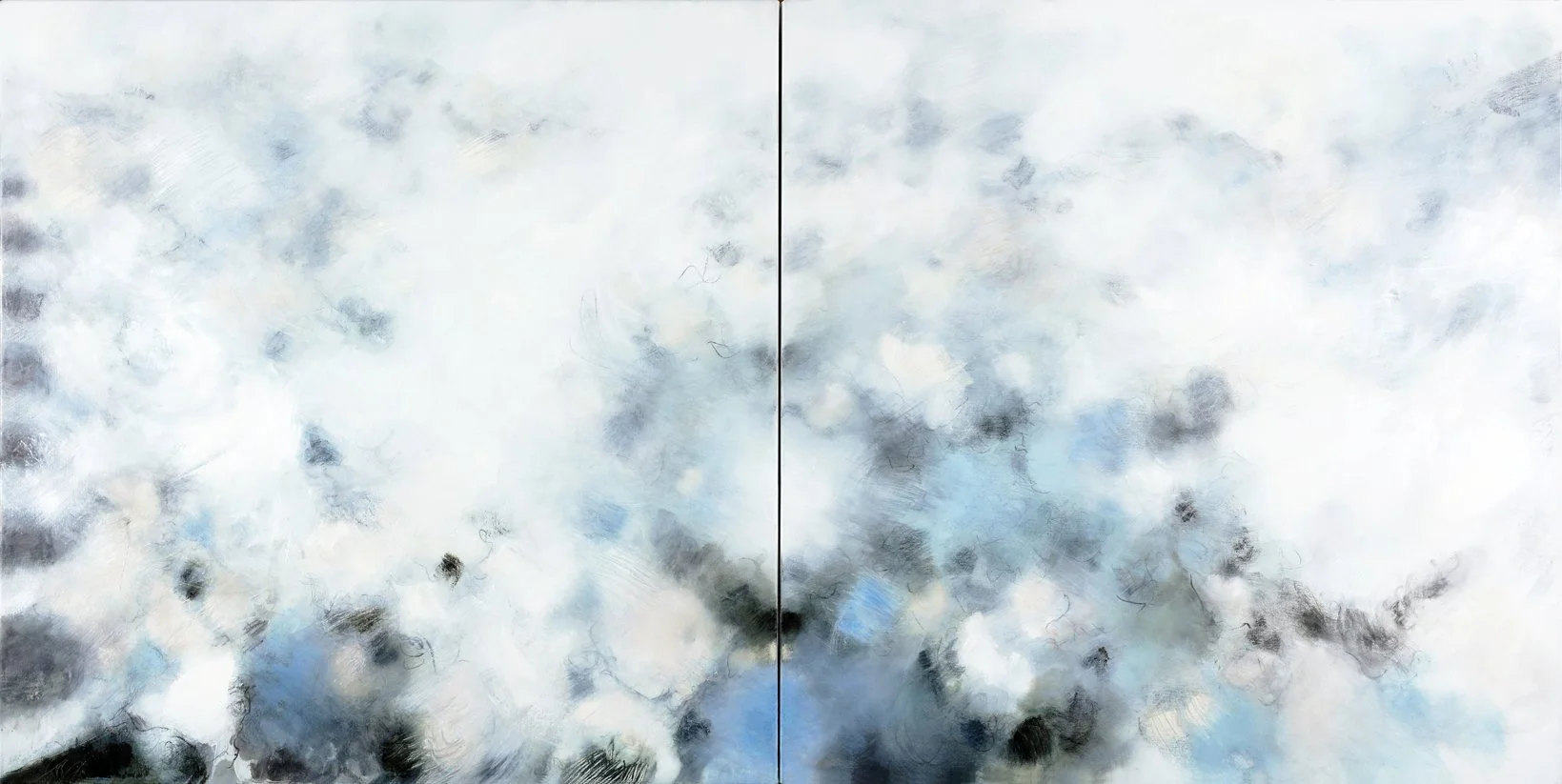 Diptych Large Painting Longshore drift coastal erosion