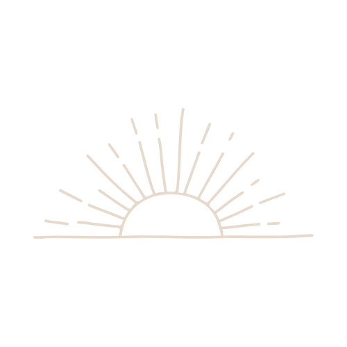 Sunrise with rays extending outward over the horizon on a black background.