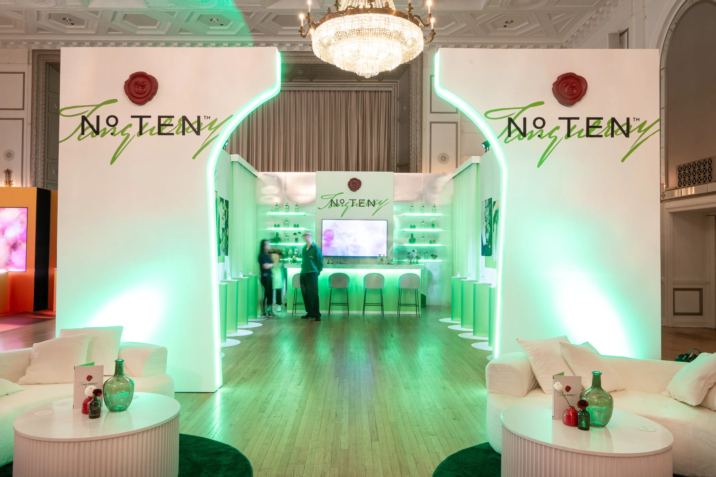 Sheer fabric wall treatments for the Tanqueray room with NVE and Diageo World Class Bar Competition 2025 Toronto
Set built by McWood Studios