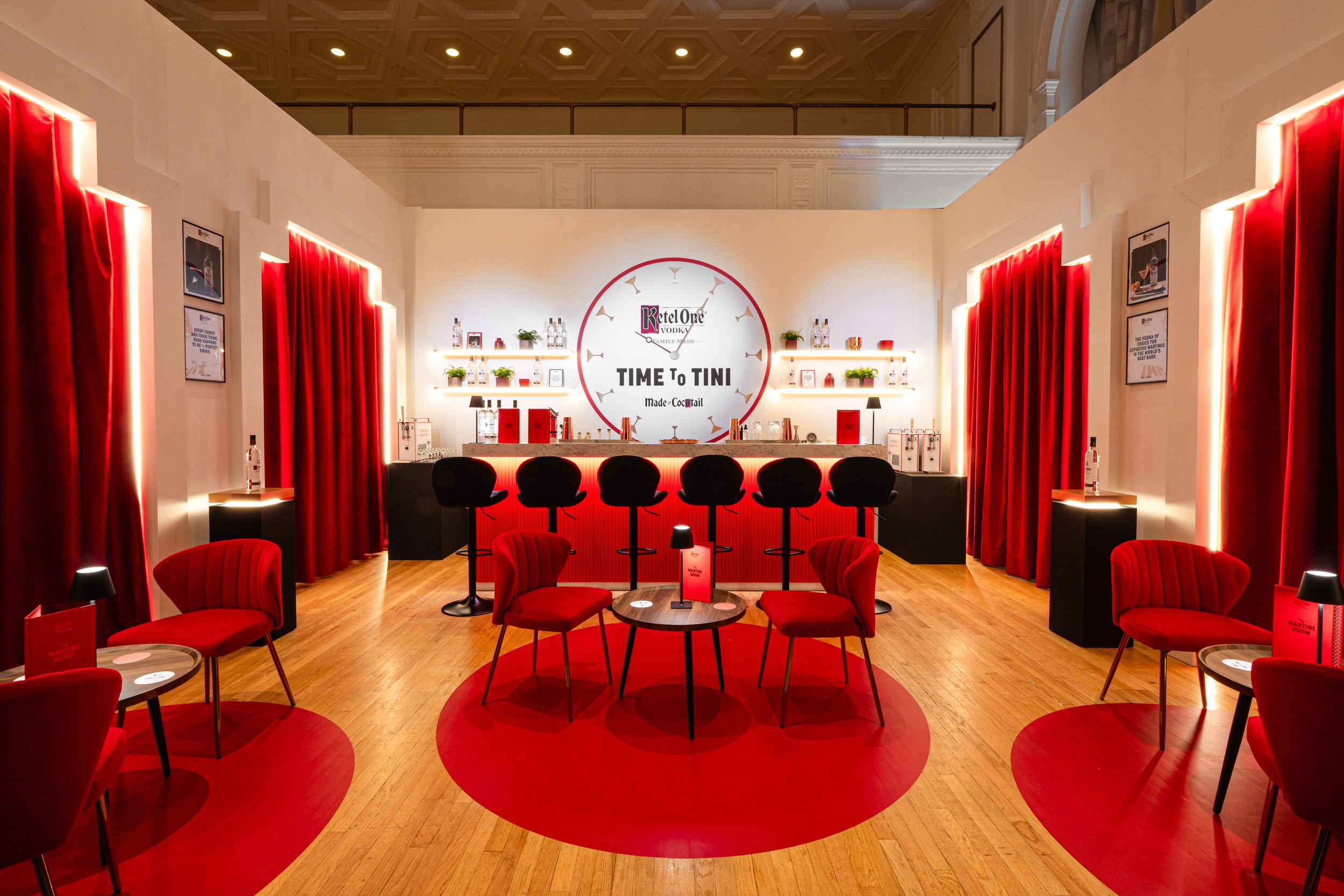 Red Drapes for "Time to Tini" with NVE and Diageo World Class Bar Competition 2025 Toronto
Set built by McWood Studios