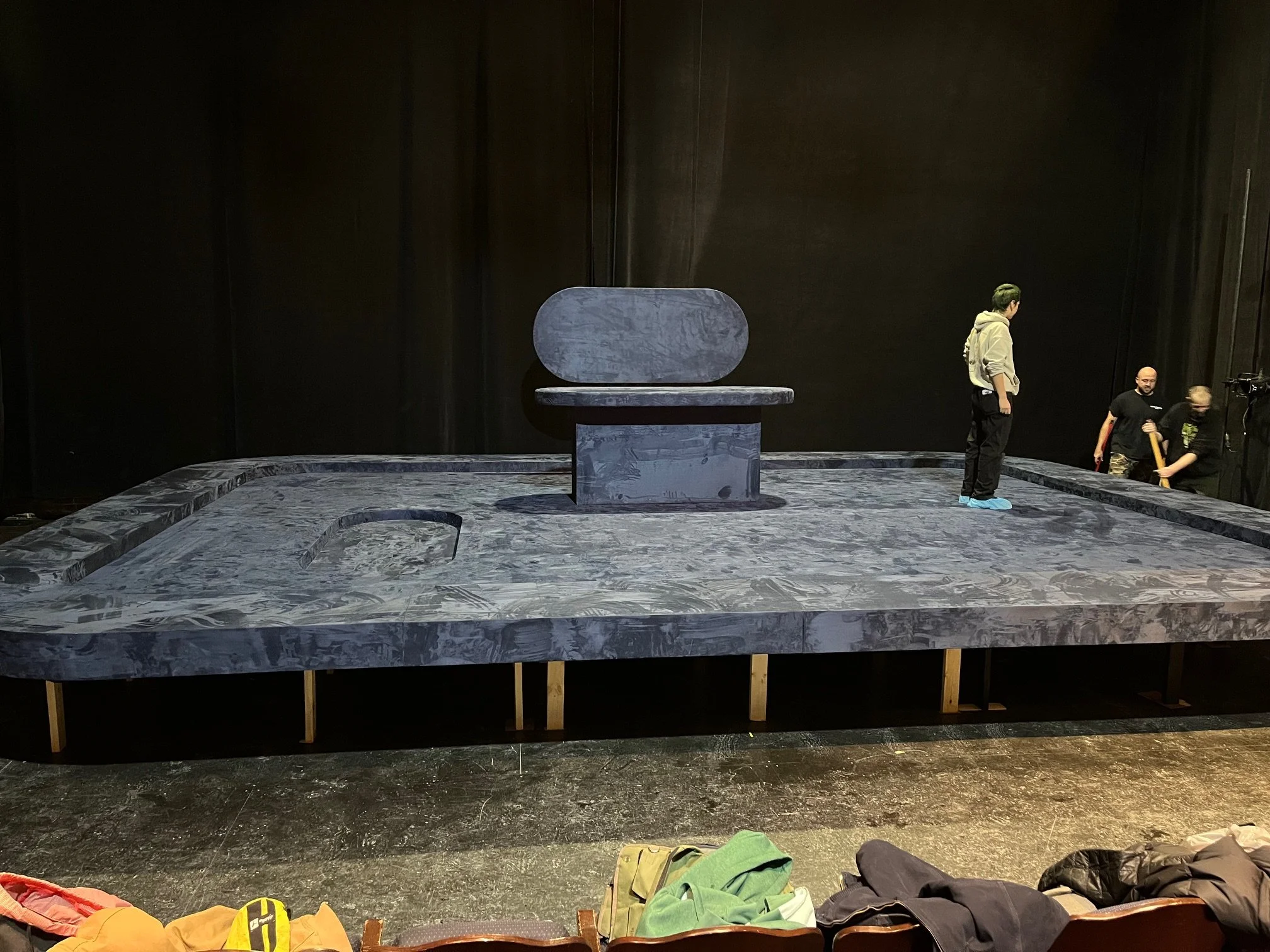 You Always (Canadian Stage) Set Design by Ting Huan Christine Urqhart, built by McWood Studios. Sewing fabrication by Awl Or Nothing Creative Inc