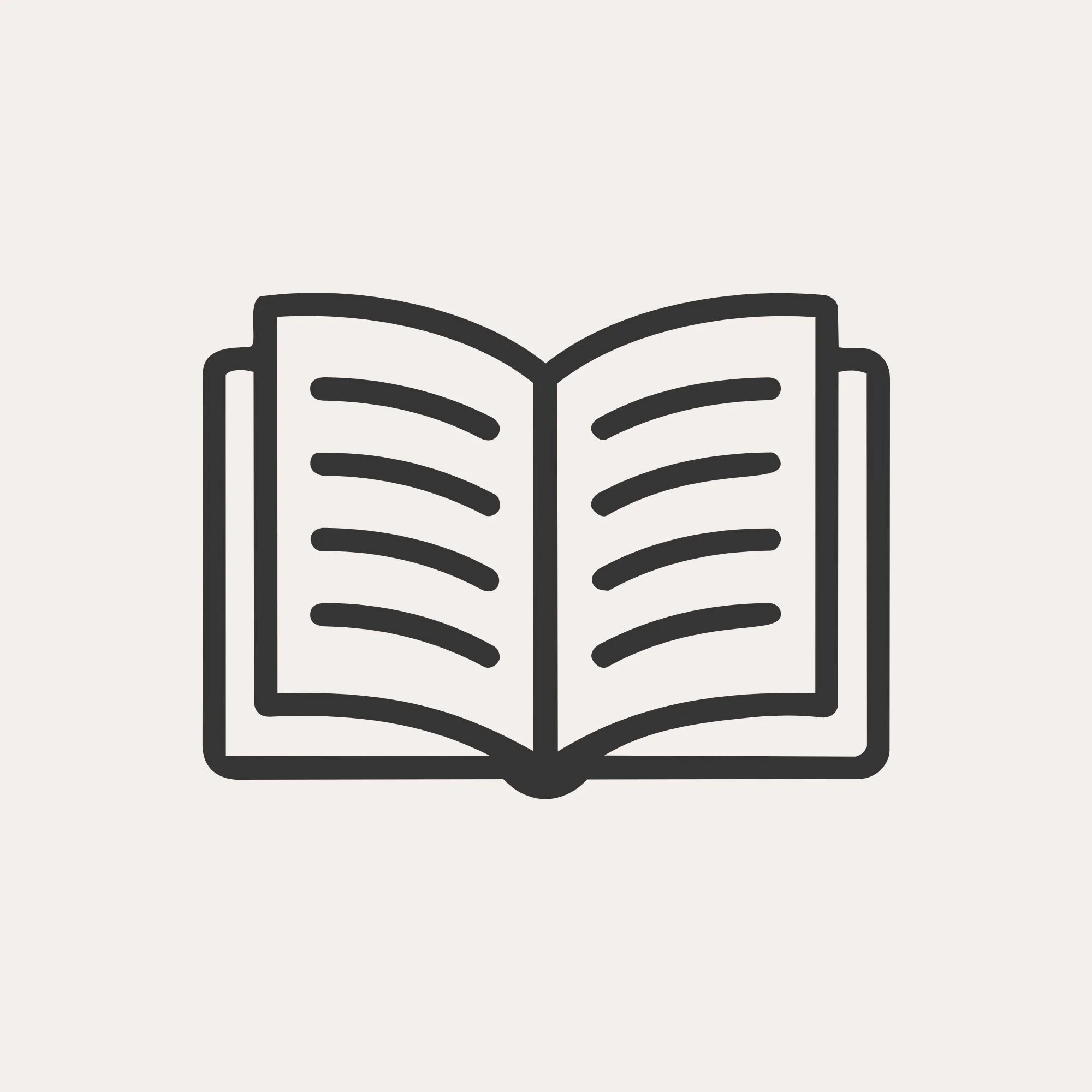 Outline drawing of an open book.