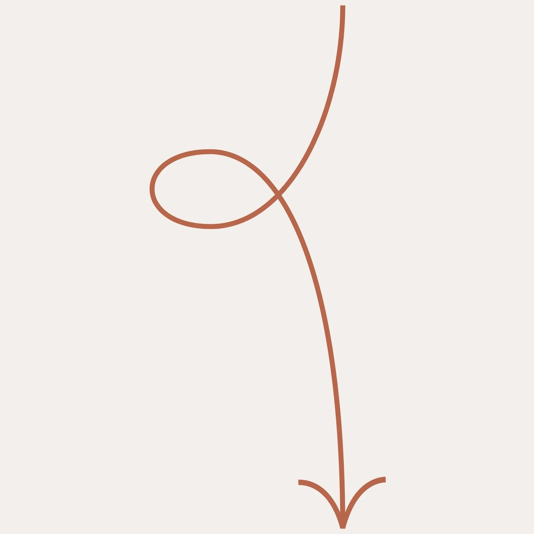 An orange arrow points down