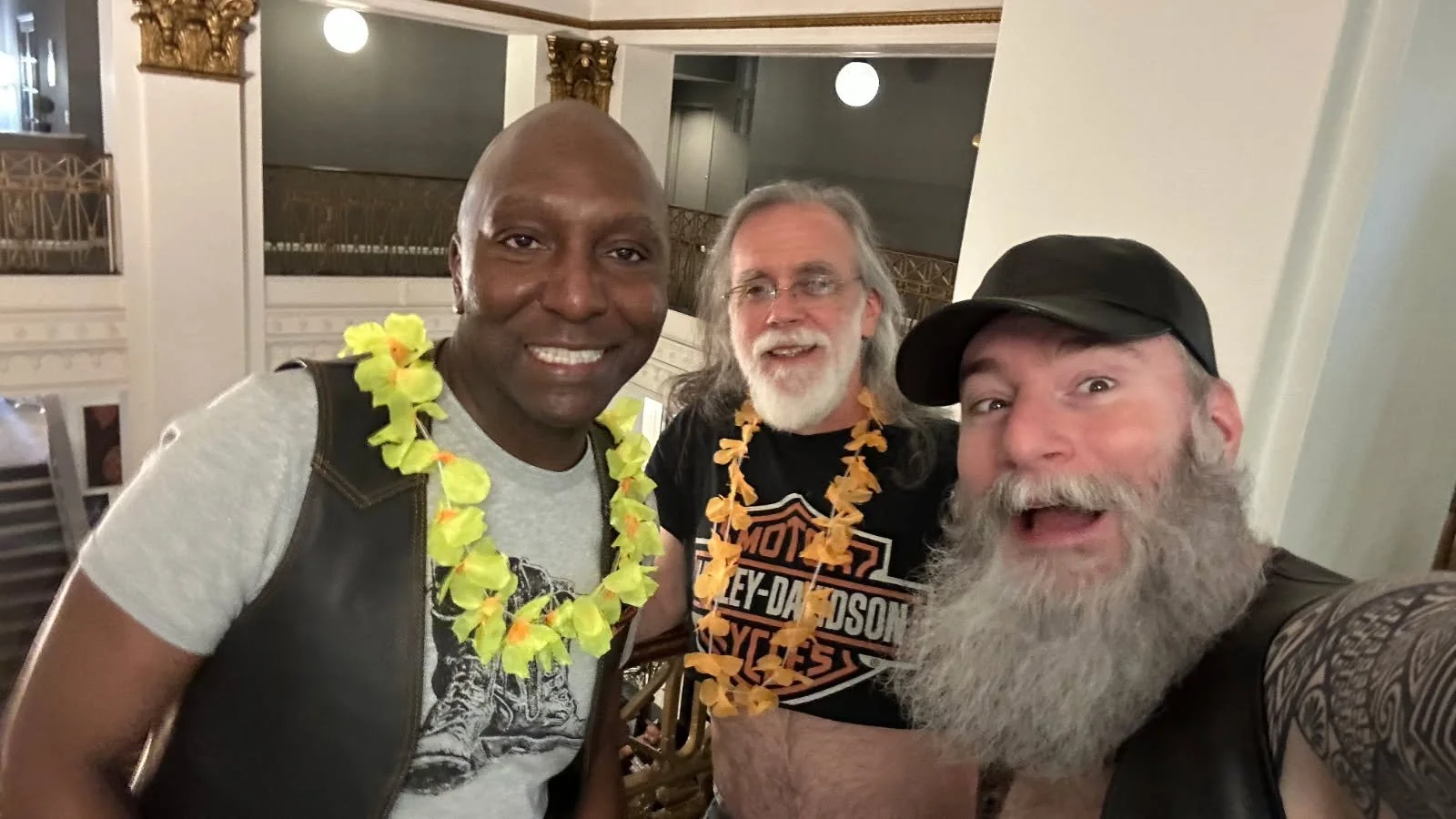 May 2025. Nicholas S. taking a selfie with Tim M. and David S. at BBM.