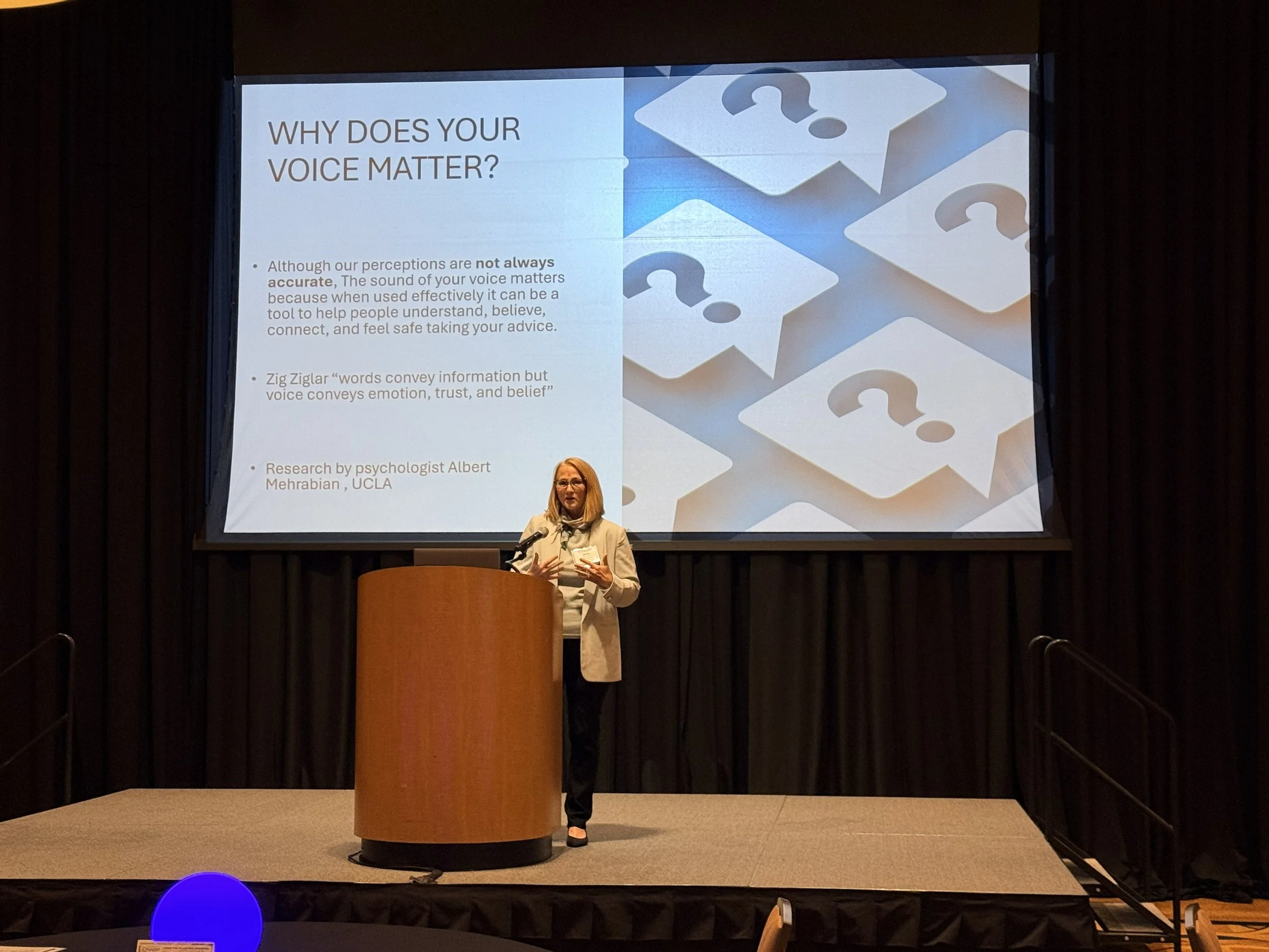 Presenter Jenny Fusco, Public Speaking Coach, discussed "How to Speak with Presence, Clarity, and Impact for Insurance Professionals"