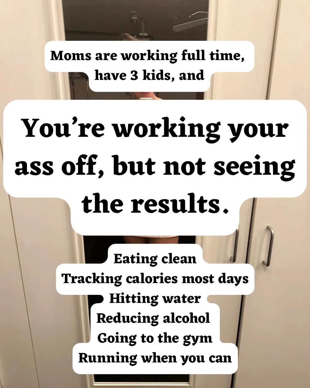 Moms really do be doing too much, thinking they don&rsquo;t have time for anything.

Make it make sense&hellip;

The basics always trump all else:
Eating enough for goals
Protein and fiber are king
Consistent movement
Sleep consistency
Stress managem