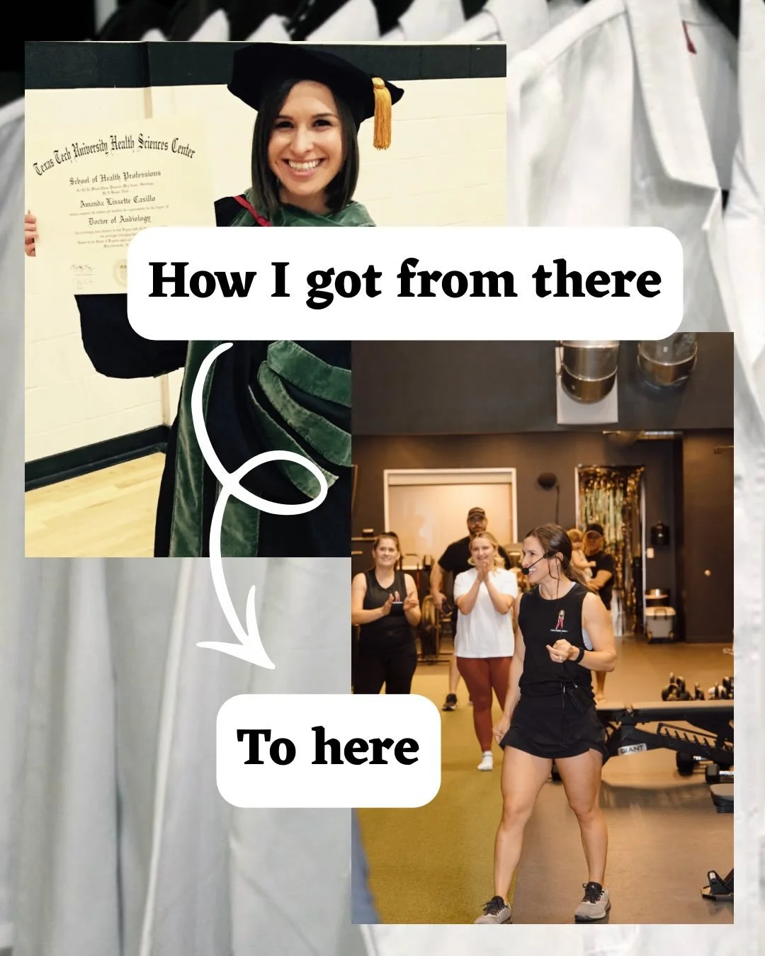 The abridged story of how the ear doctor became the personal trainer. 

Through my own restriction&hellip;
My own fears and made up rules&hellip;
To my own mind constantly reminding me I was bad&hellip;

Turning to

Challenging my flexibility 
Listen
