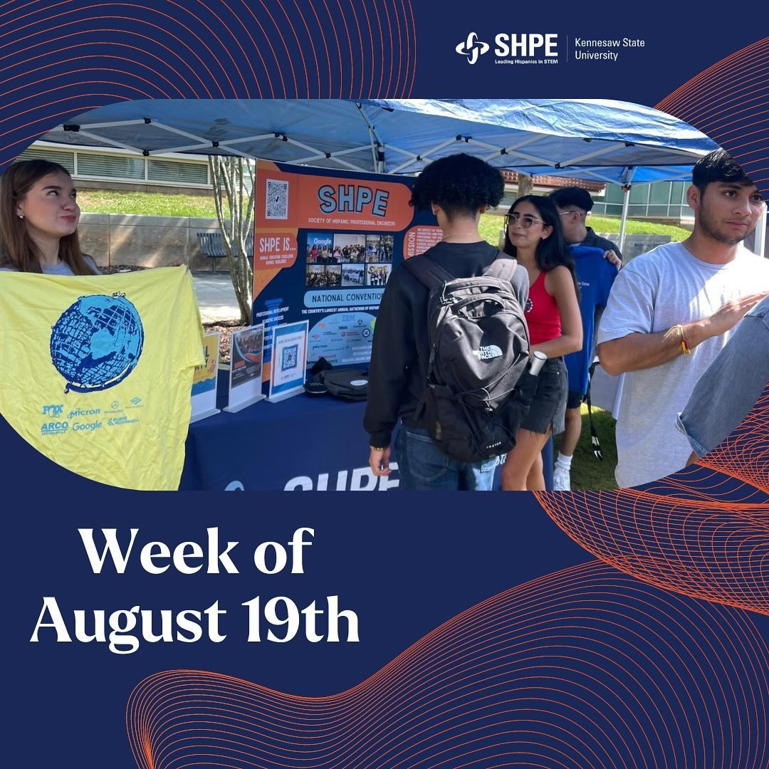 Big week ahead! 🤩🙌 Join us for our first GBM to learn what SHPE is all about 🚀 Level up your pitch at our Southern Company event and connect with professionals 🎯 and chill with us at the pool party on Saturday&mdash;BBQ included! 🌊☀️🍔
Let&rsquo