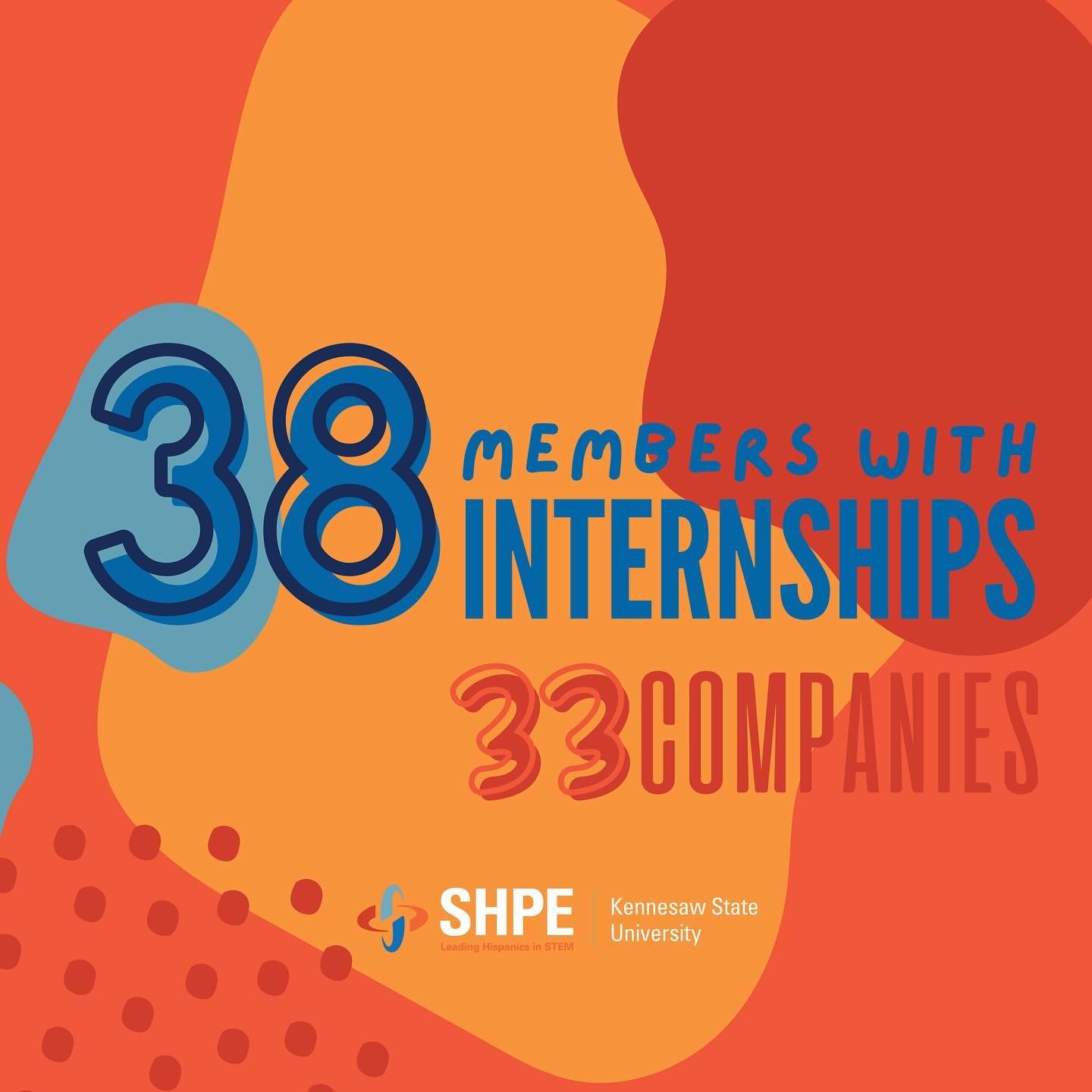 This year, we have 38 outstanding interning members! 👩&zwj;💻🧑&zwj;💻

Shoutout to the incredible students of SHPE who are making waves in their internships this summer! 🌊🌟 Your dedication and hard work are truly inspiring. With SHPE, our student