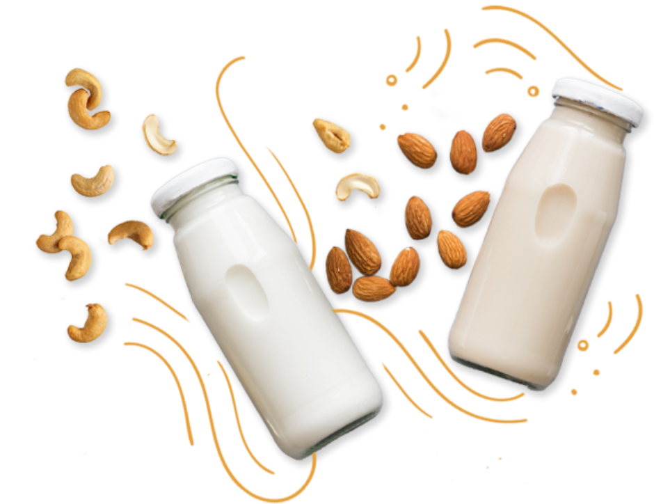 Top almond butter manufacturer and supplier of tree nut ingredients for alternative dairy applications like this fresh almond and cashew milk