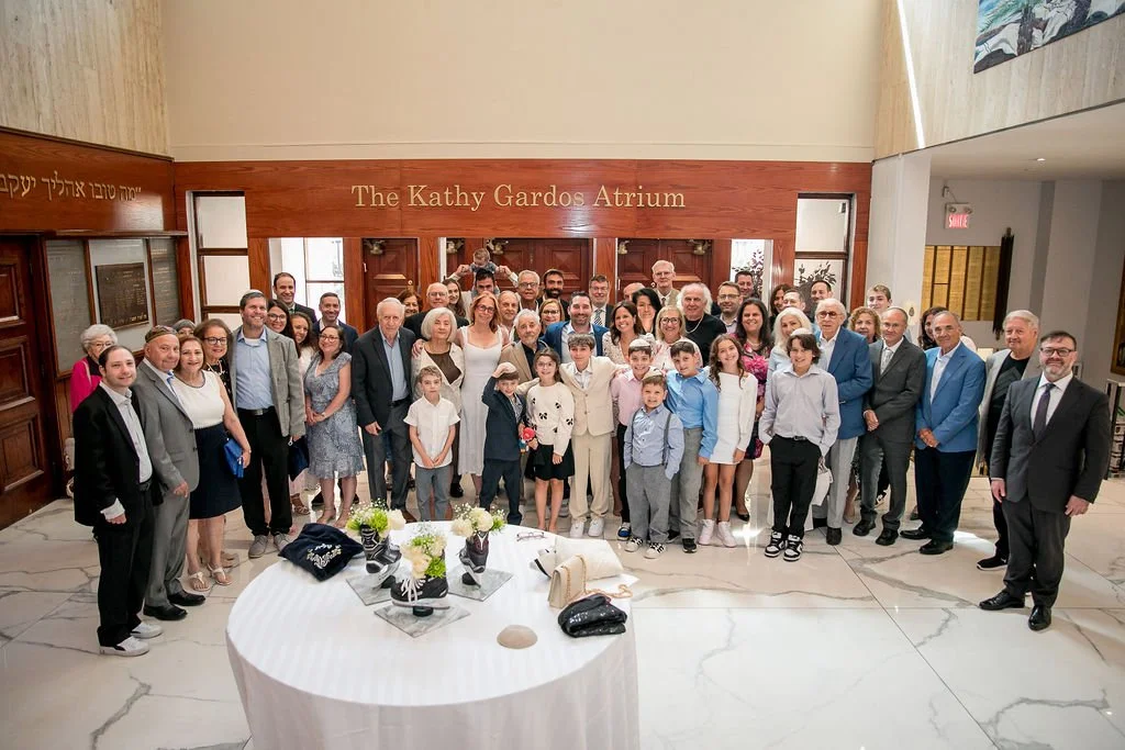 Group shot inside a Montreal Synagogue, during a Bar Mitzvah