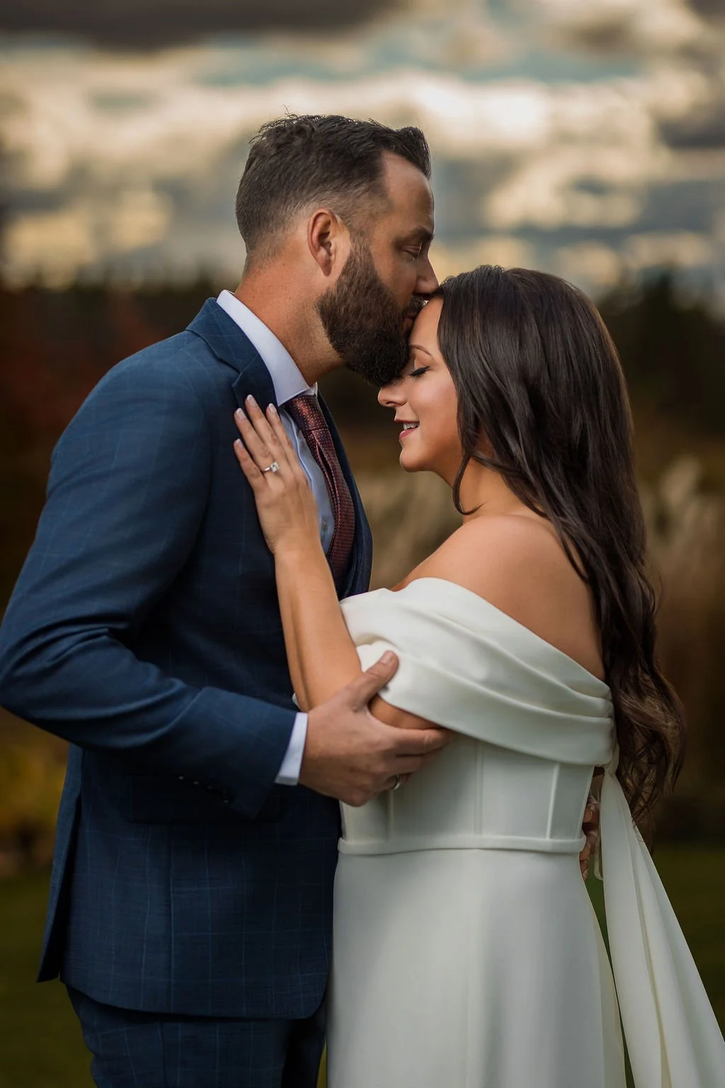 Bride & Groom in a intimate moment on their wedding day 