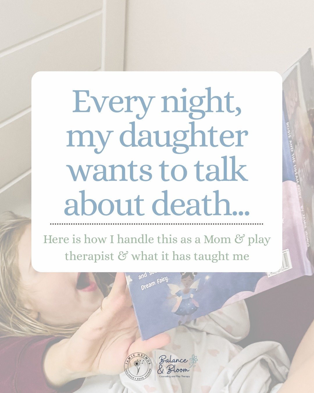 Grief is something that often hits us when we least expect it, however, every night at bedtime, I know what I'm getting myself into. 

Instead of running away from the conversation, I've learned into it. I've gotten to share stories that I haven't th