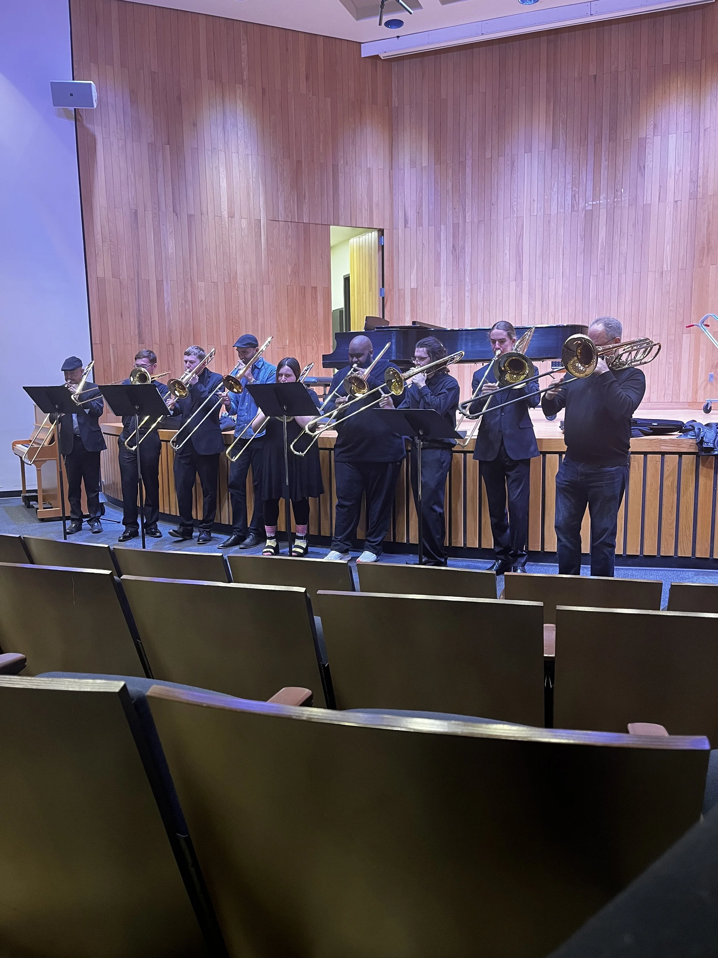 Co-leading a Trombone Clinic at the Depauw Jazz Festival in Greencastle Indiana Day 2 Circa 2022