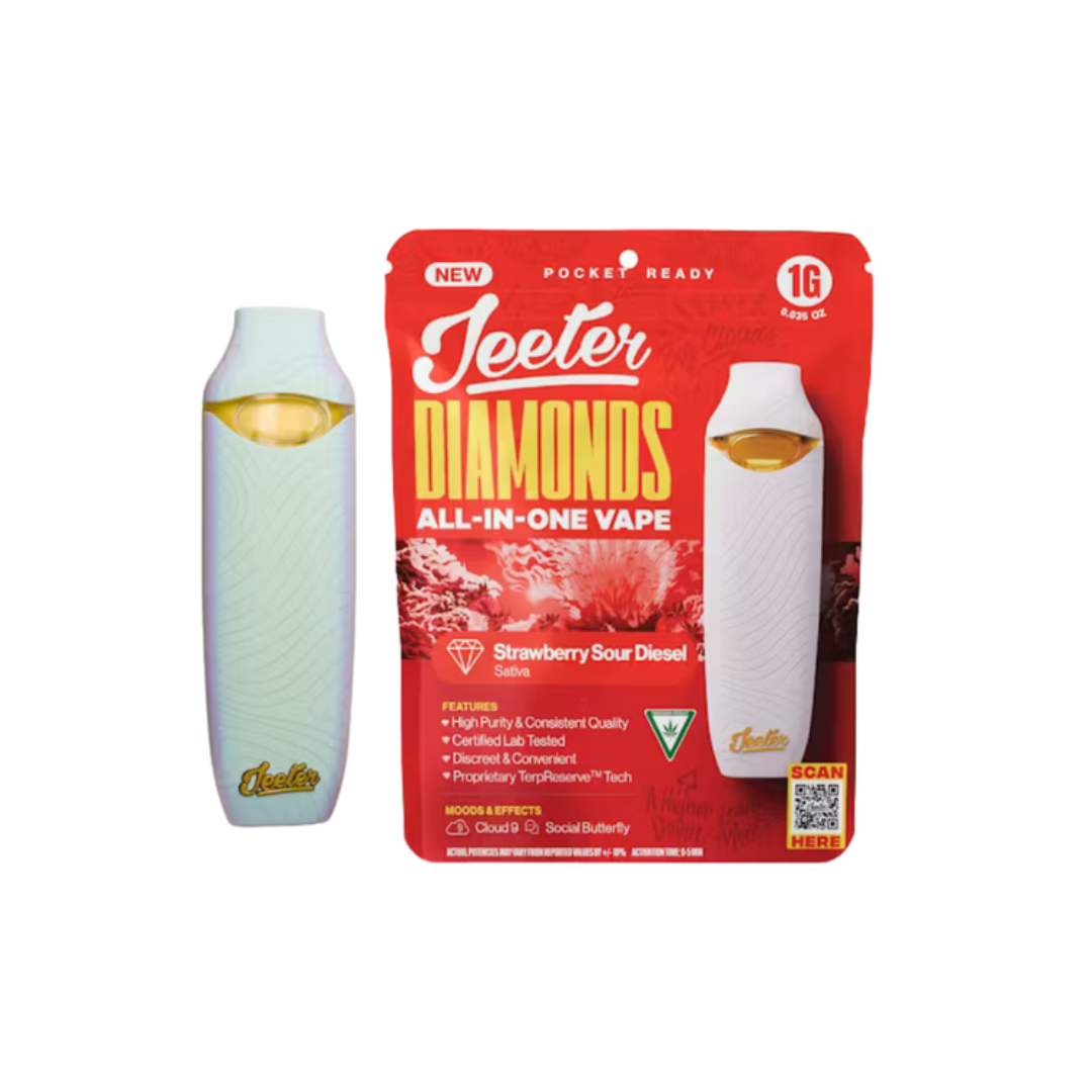 Jeeter | Strawberry Sour Diesel | 1G All In One Diamonds Vape | 87.14% THC | SATIVA