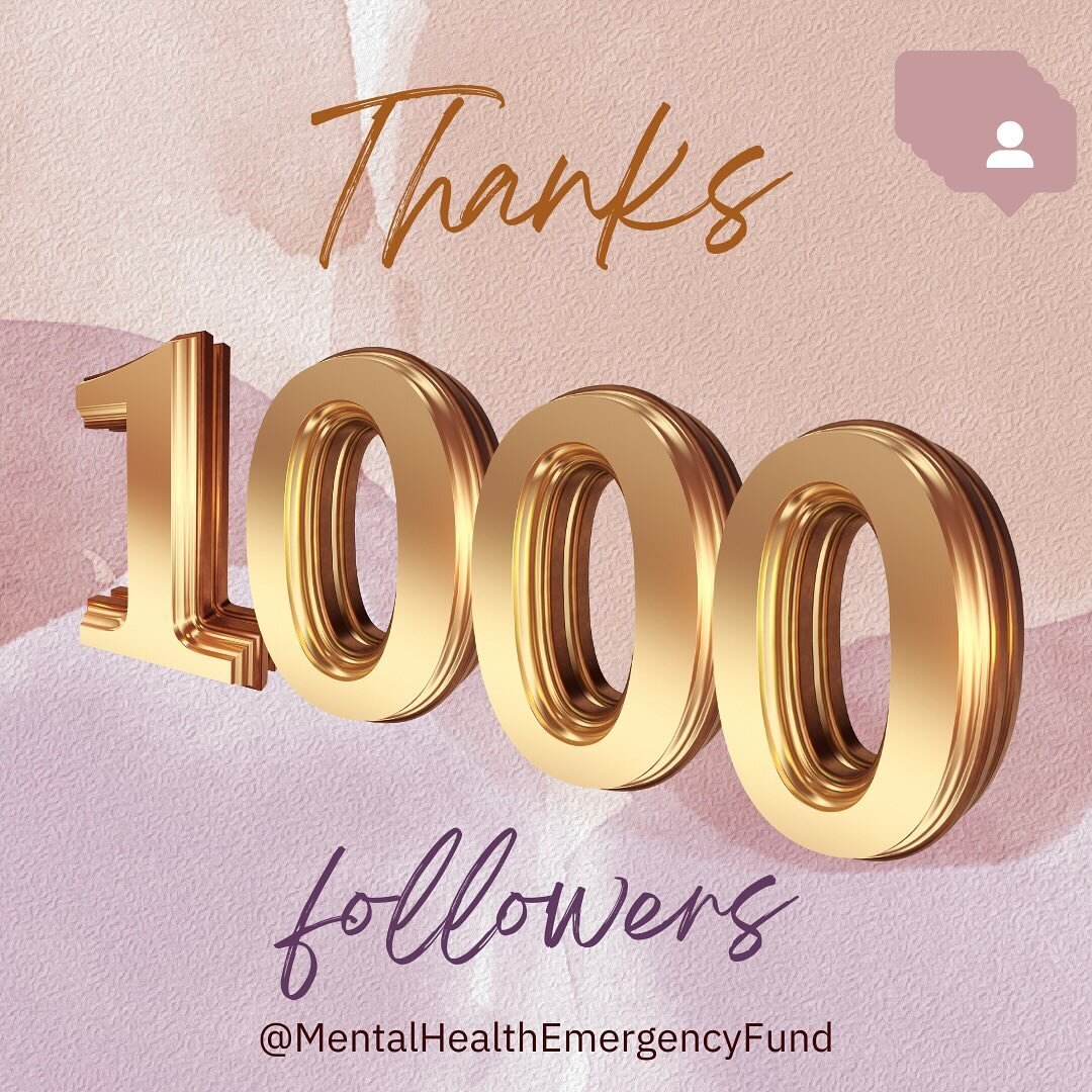 🎉 We&rsquo;ve reached the 1K mark! 🎉

Thank you for everyone who has followed us and engaged with our content over the past year. You have helped spread the word to provide mental health emergency stipends to community members most in need.

We wil