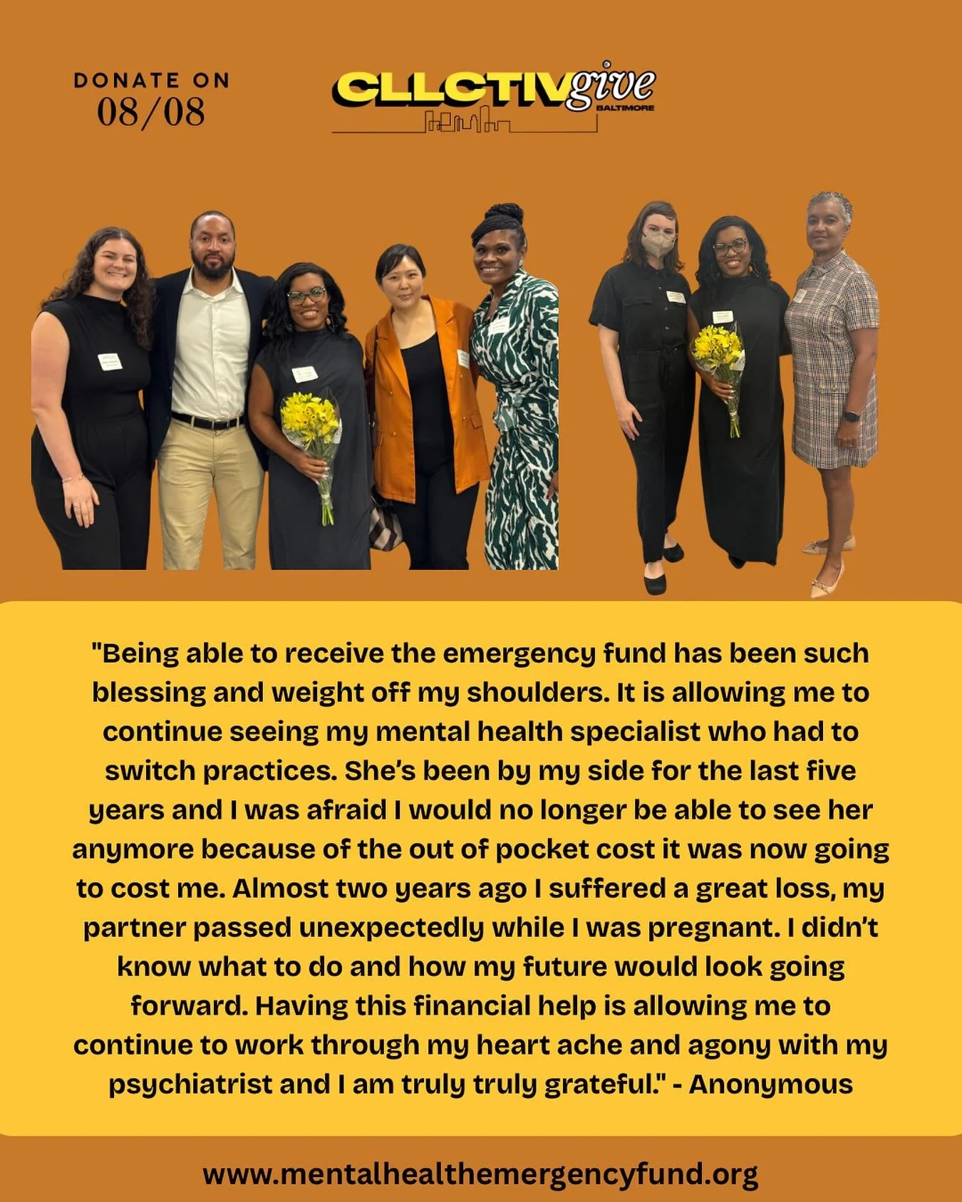 This is OUR WHY!

Donate to our CLLCTIVGIVE campaign between midnight-11:59 pm tomorrow, August 8th!

&bull;&bull;&bull;
#cllctivgive2025 
#mentalhealthemergencyfund 
#fundraiser
#blackphilanthropymonth 
#giveblack