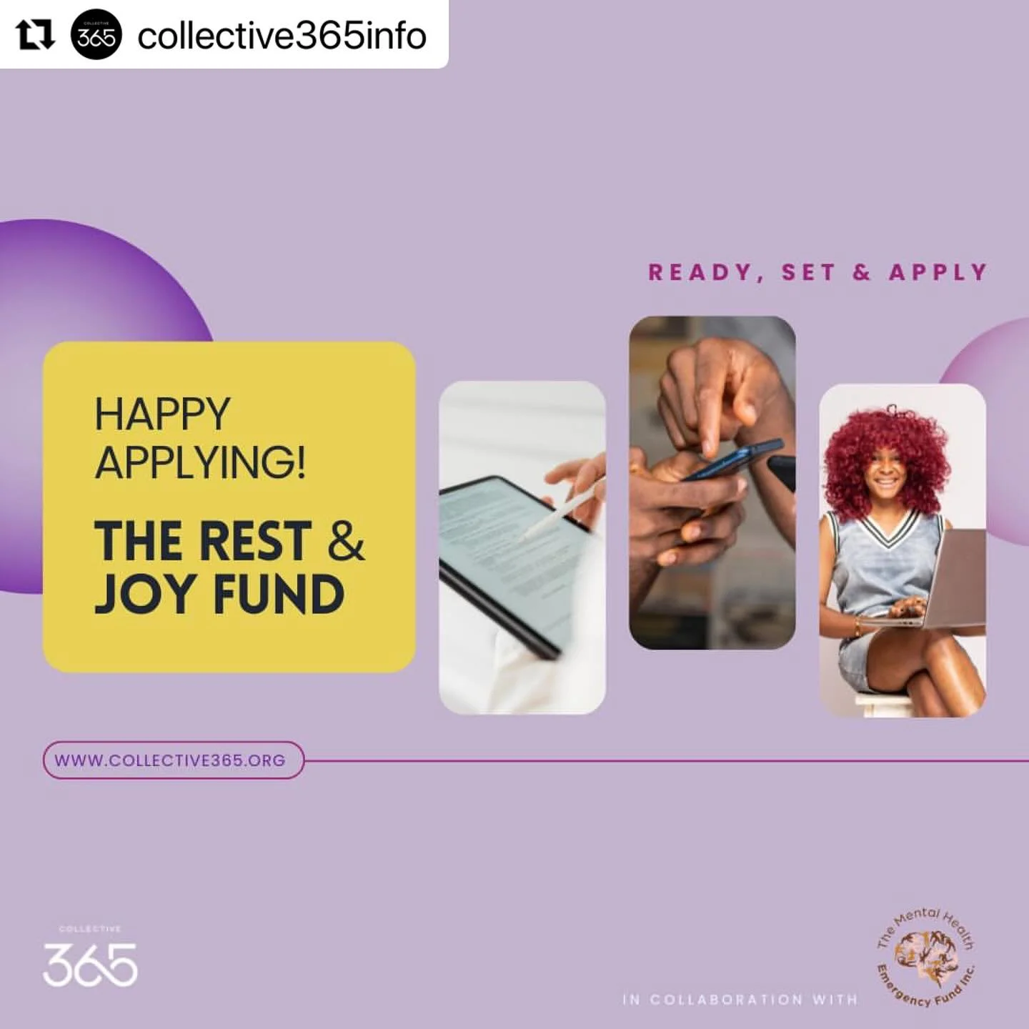 Today the application went live and we want you to be prepared to apply for the Rest &amp; Joy Fund...only three (3) steps to accessing unrestricted funding to support the mental health, rest &amp; joy of Black &amp; Brown folks
.
The application is 