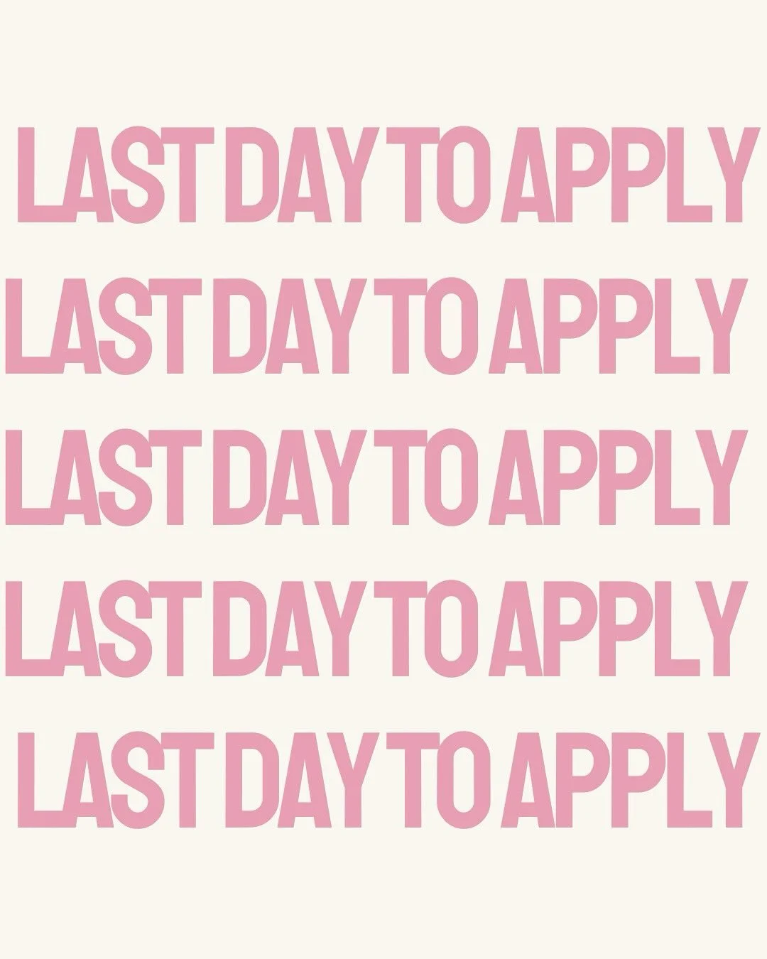 Today&rsquo;s the last day to apply! Get your applications in before 11:59 p.m. EST!
Link in bio!