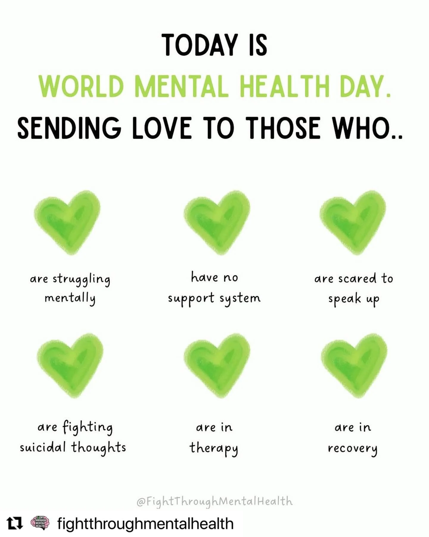 #WorldMentalHealthDay 💚

・・・
#Repost @fightthroughmentalhealth