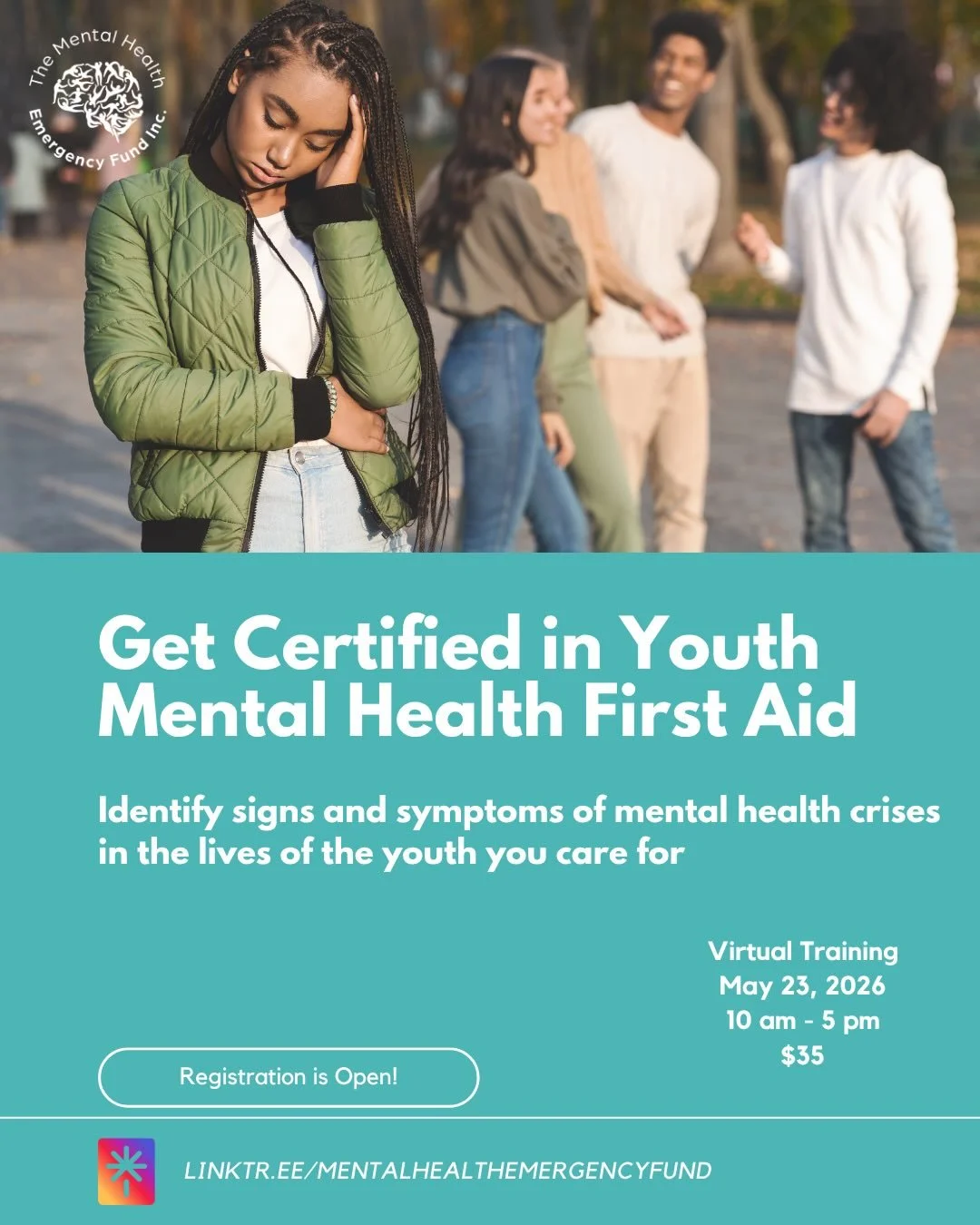 May is Mental Health Awareness Month and what better time to get certified as a mental health first aider!

Youth Mental Health First Aid (YMHFA) is designed to teach parents, family members, caregivers, teachers, coaches, mentors, school staff, neig