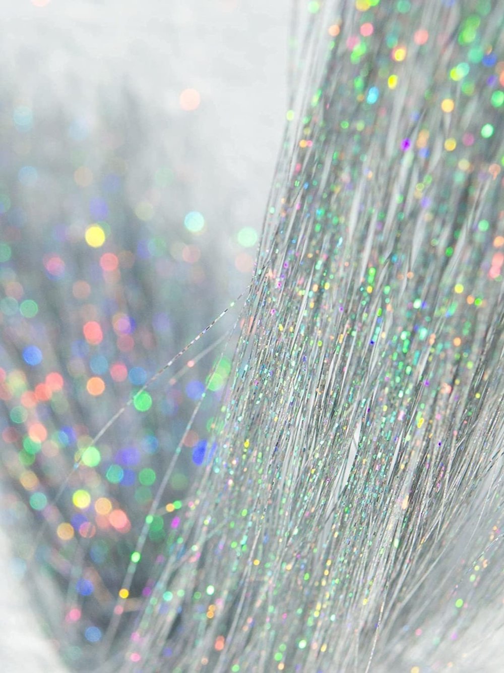 Silver Holographic Sparkle Tinsel (200 Strands) From Amazon, £3.49
