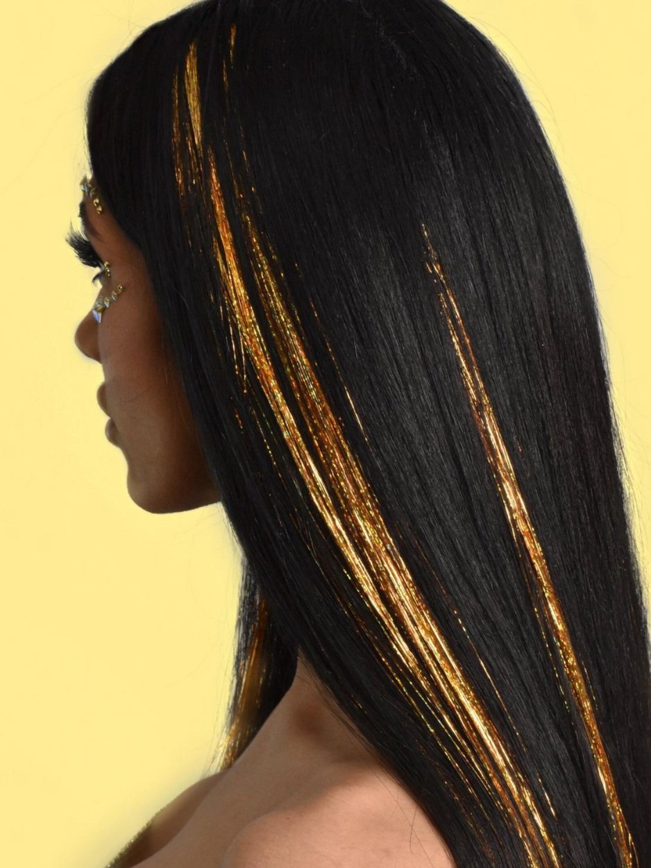 Gold Holographic Hair Tinsel From Lunautics, £9.66