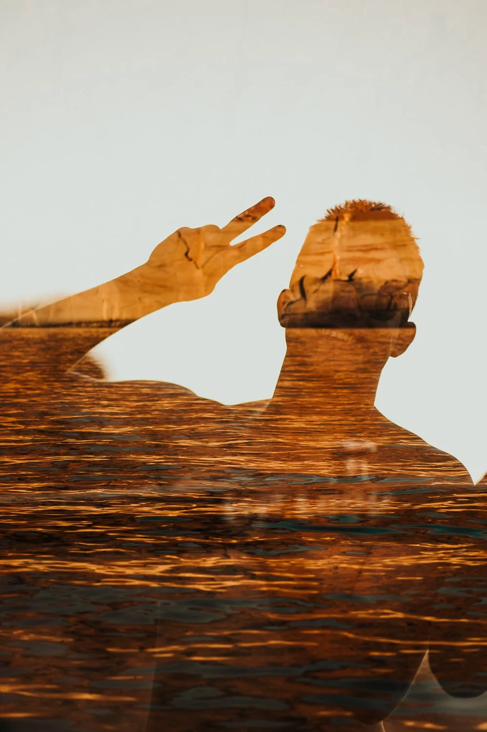 Professional portrait photography - double exposure photo