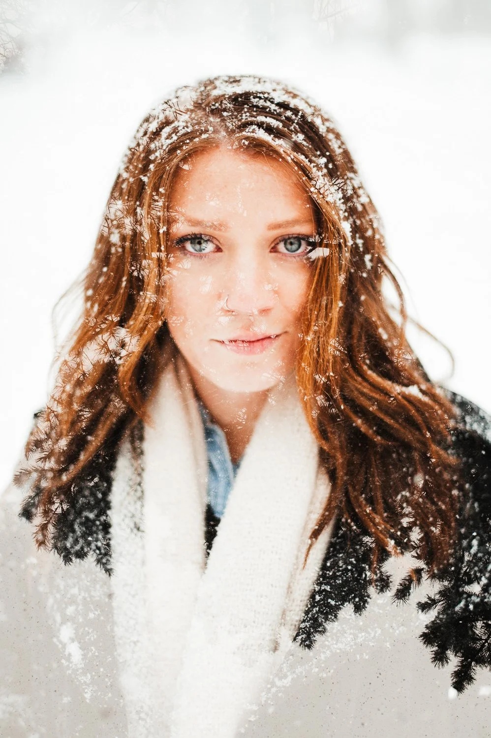 Professional portrait photography - double exposure photo