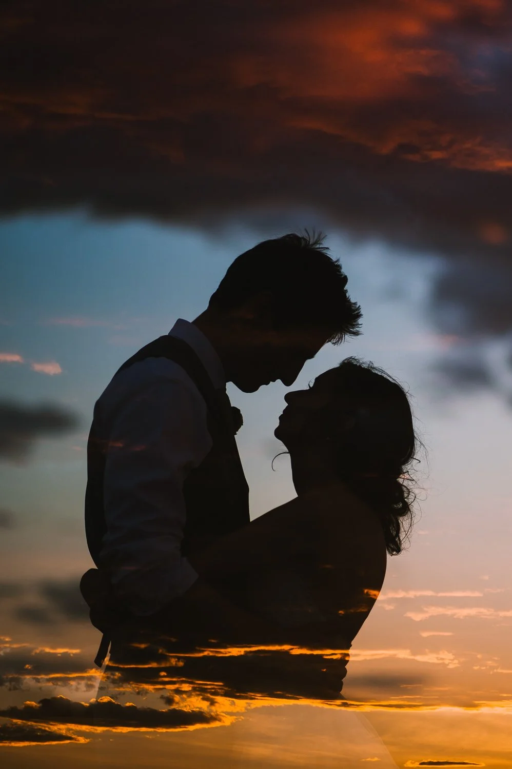 Professional portrait photography - double exposure photo