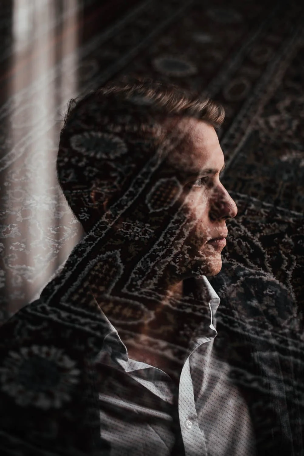 Professional portrait photography - double exposure photo