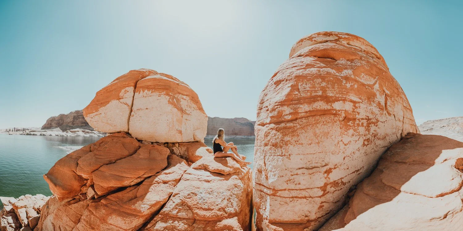 Professional adventure photography at Lake Powell, Utah - lifestyle portrait