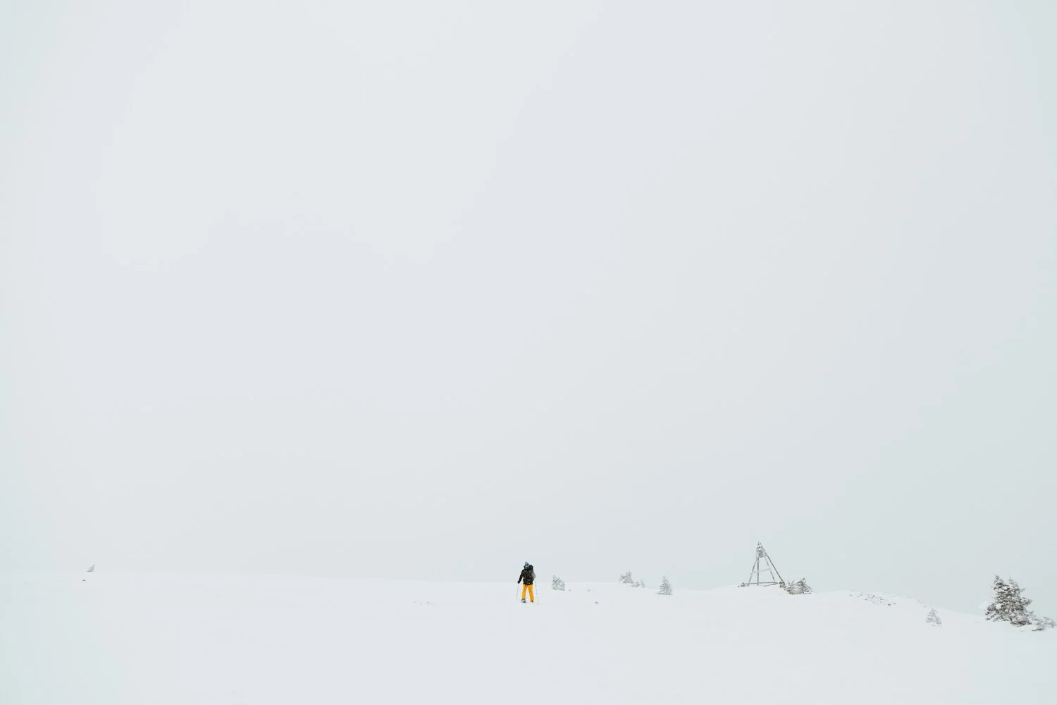 Minimal snowy adventure photography near Breckenridge, Colorado - snowshoeing winter hut trip