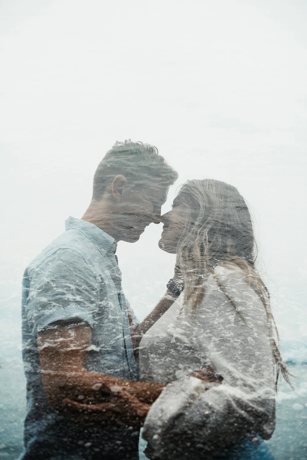 Professional portrait photography - double exposure photo