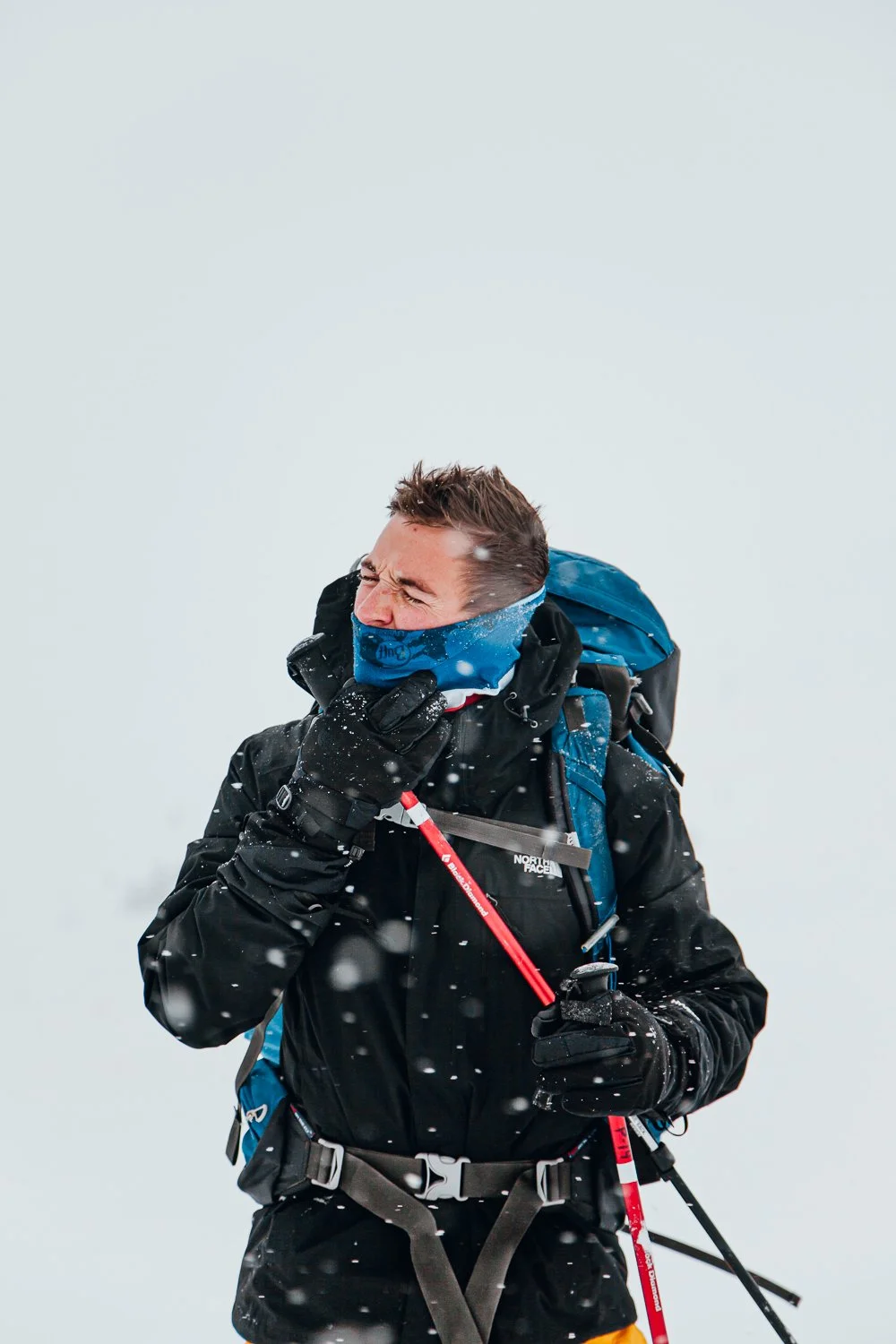 Adventure portrait photography near Breckenridge, Colorado - snowshoeing winter hut trip
