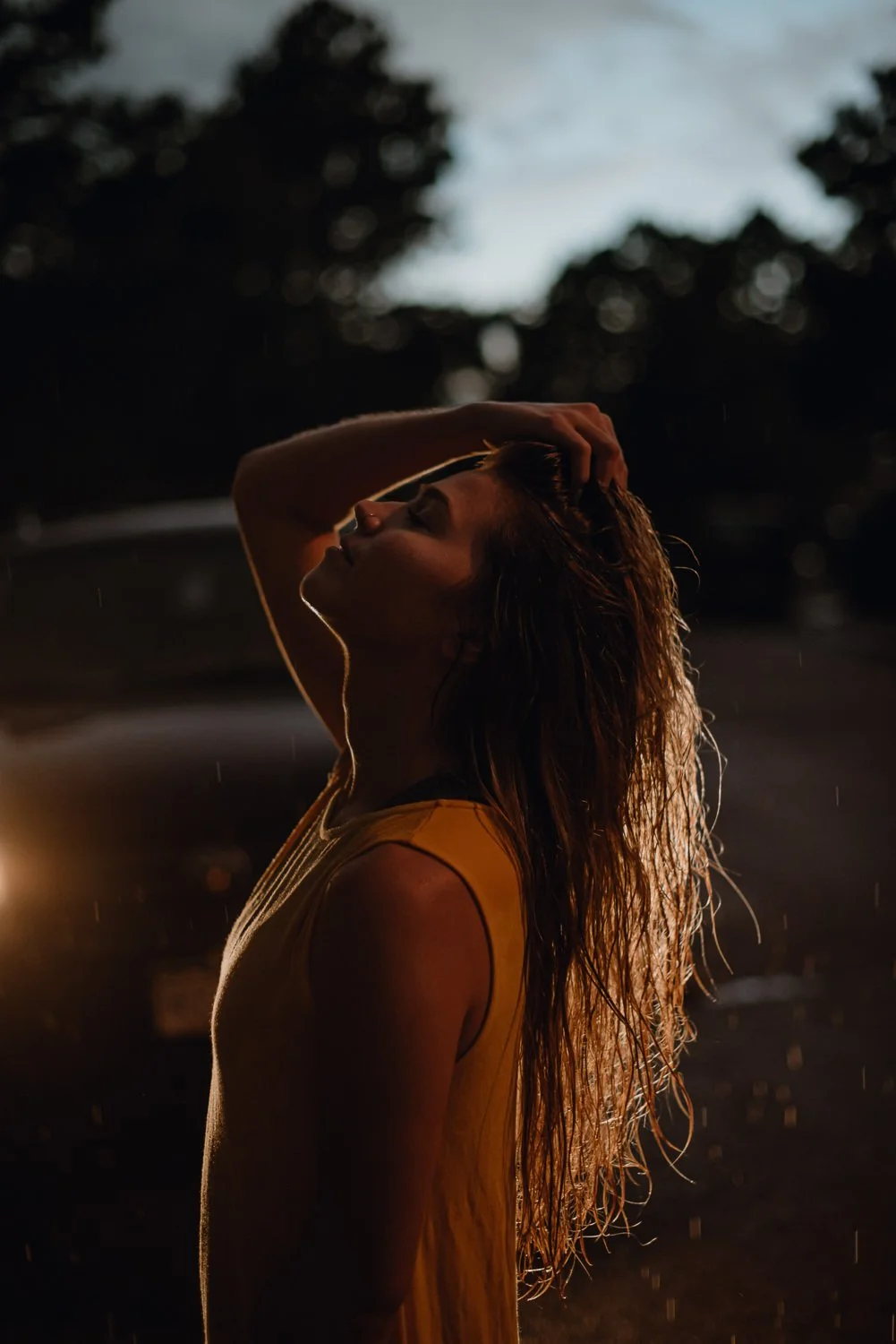 Professional creative portrait photography in Colorado Springs, Colorado - moody rainy portraits of Edee