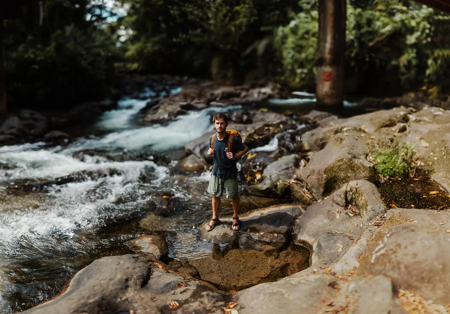 Travel Brenizer Method photograph of a backpacker in Costa Rica