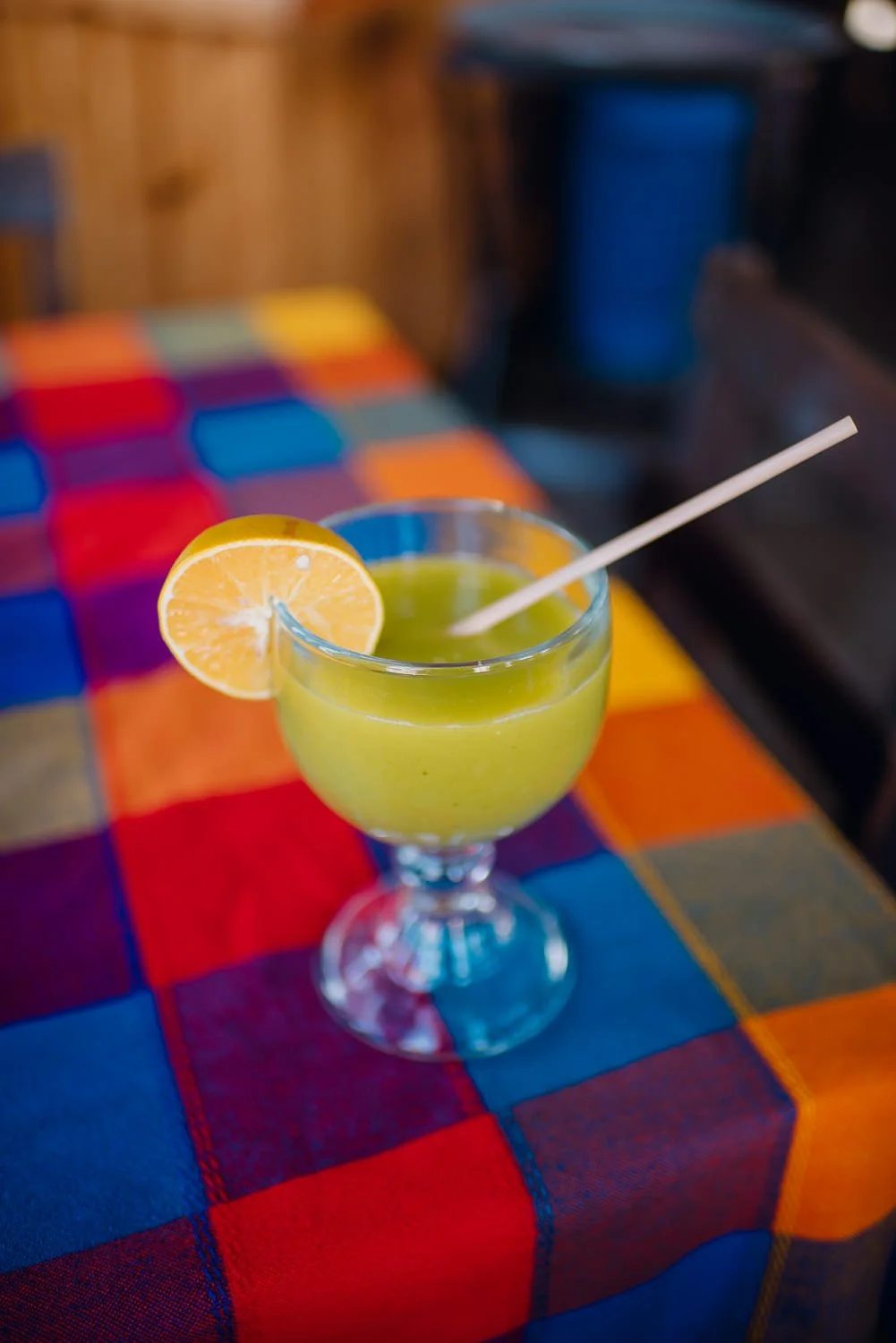 Travel photography of cute, colorful margarita at a restaurant in Cabo San Lucas, Mexico