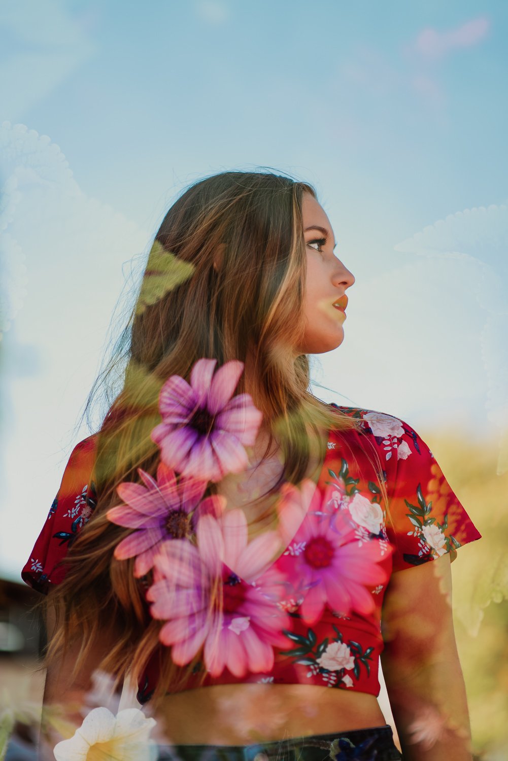 Professional portrait photography - double exposure photo