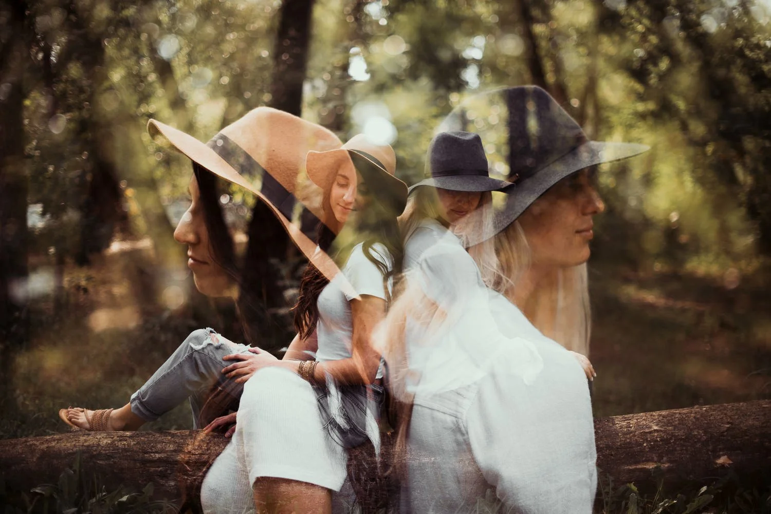 Professional portrait photography - double exposure photo