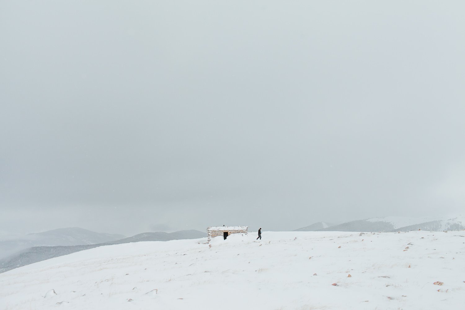 Snowy adventure photography near Breckenridge, Colorado - snowshoeing winter hut trip