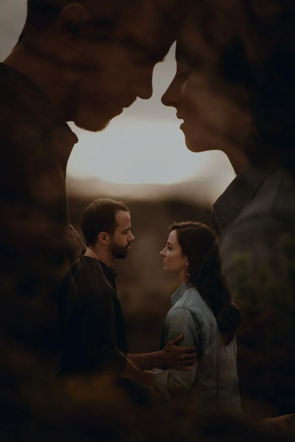 Professional portrait photography - double exposure photo