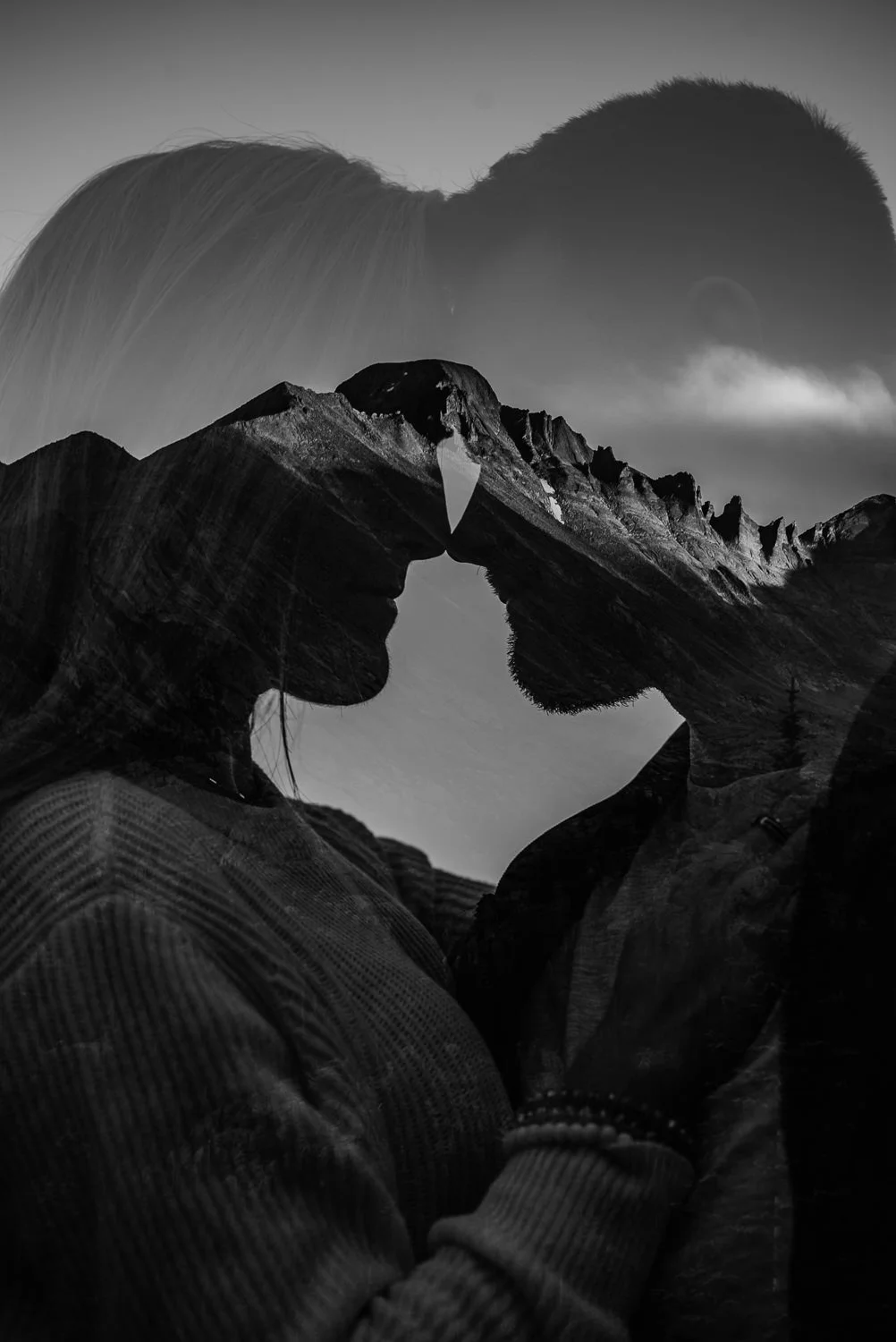 Professional portrait photography - double exposure photo