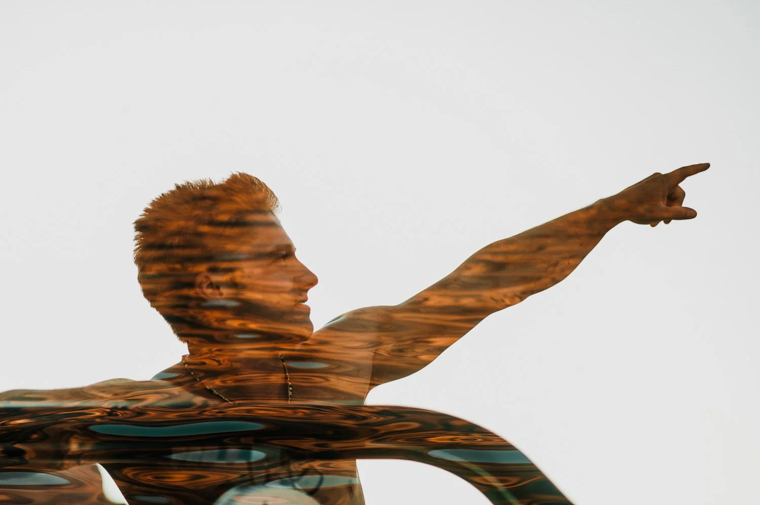 Professional portrait photography - double exposure photo