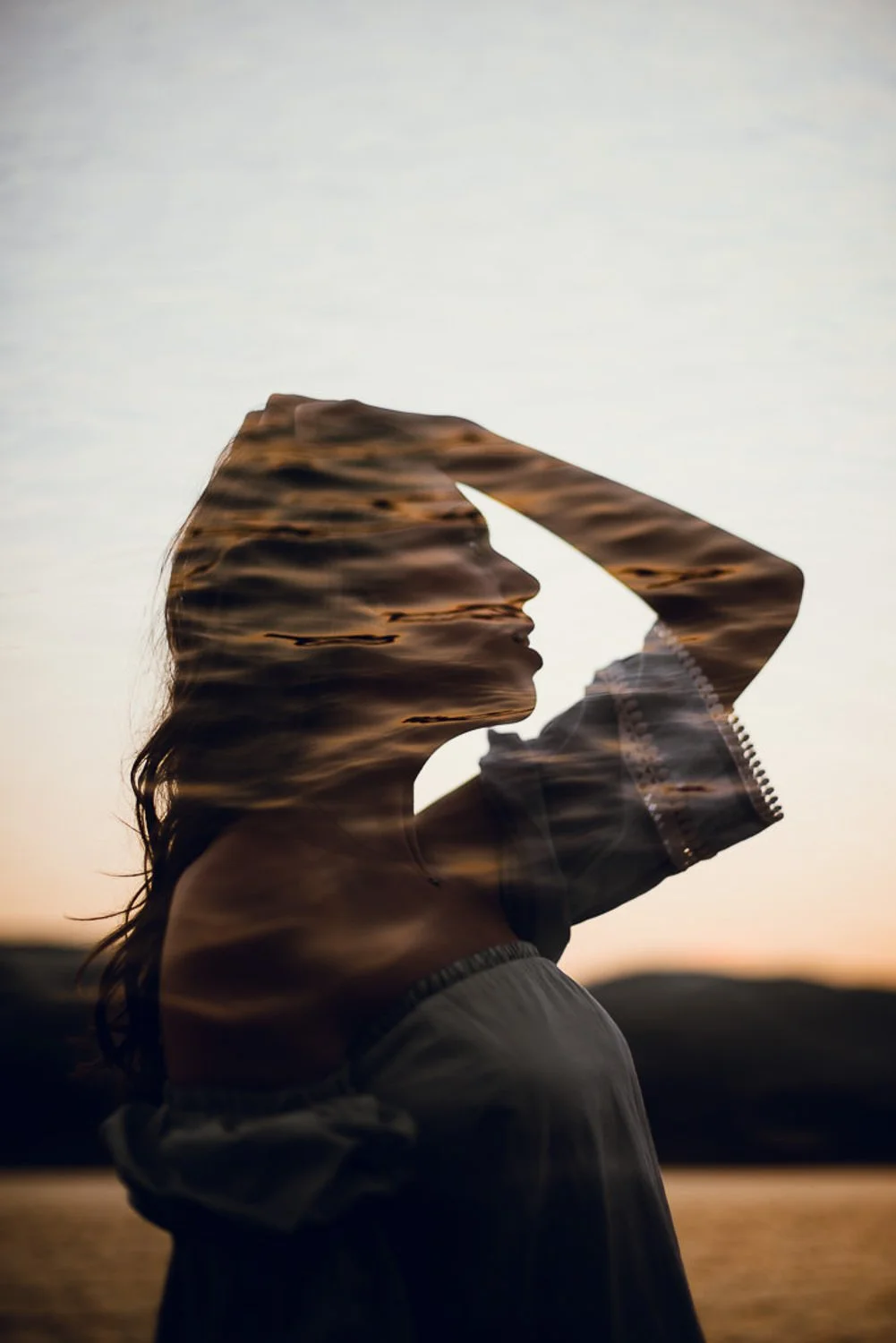 Professional portrait photography - double exposure photo