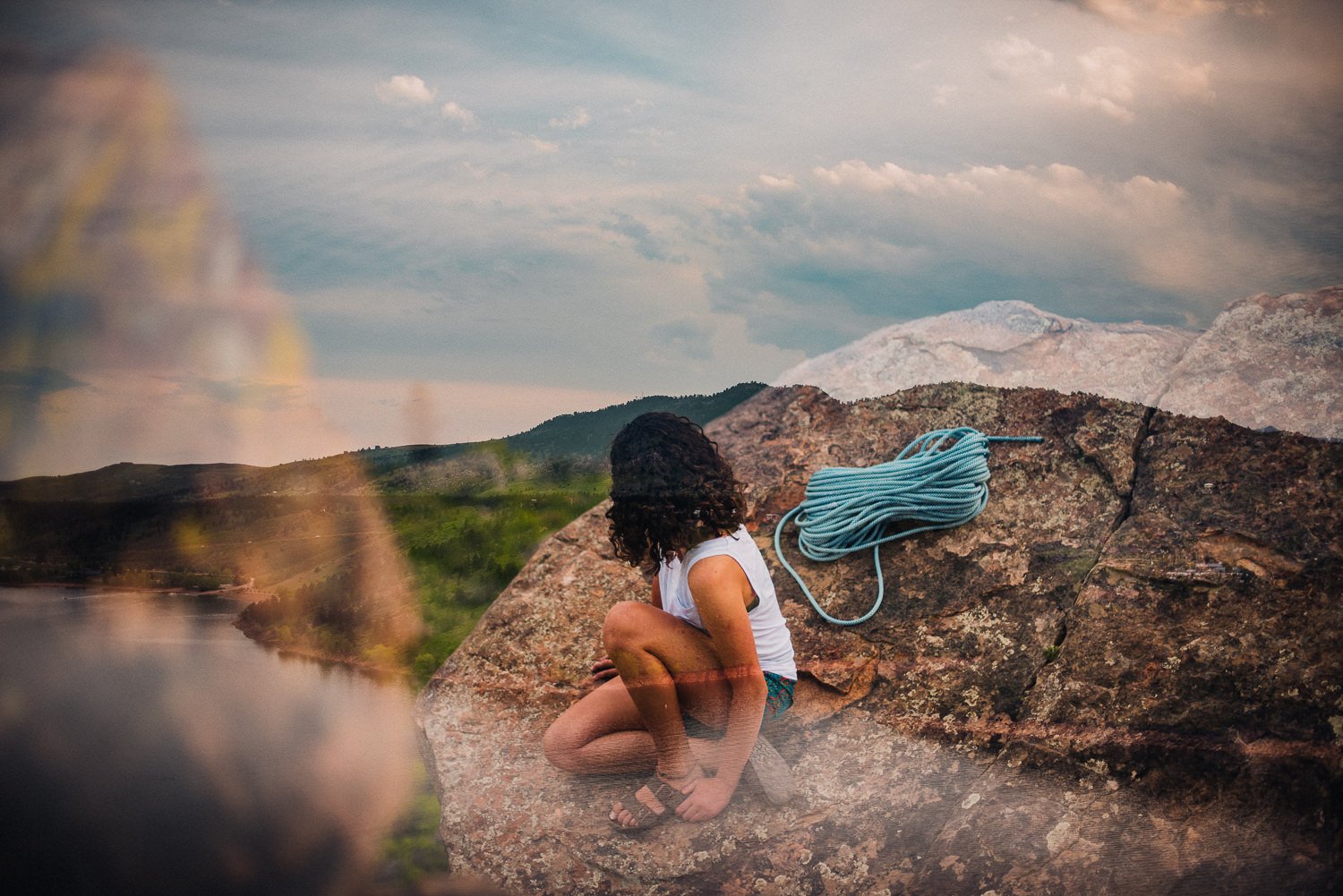 Professional portrait photography - double exposure photo